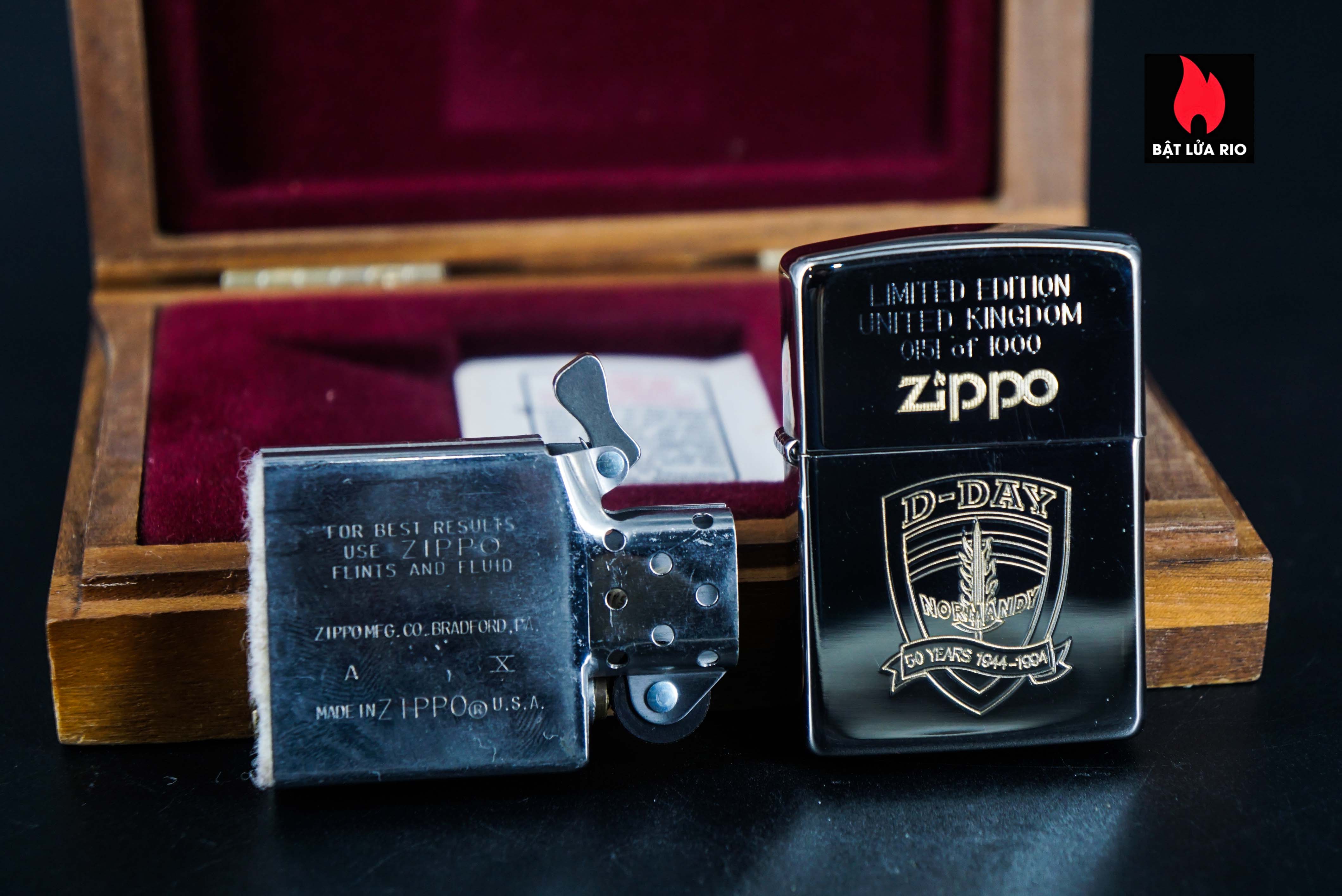 Zippo La Mã 1994 – D-Day United KingDom – Silver Plate – Limited 0151 Of 1000 – Normandy 50 Years 1944-1994 7