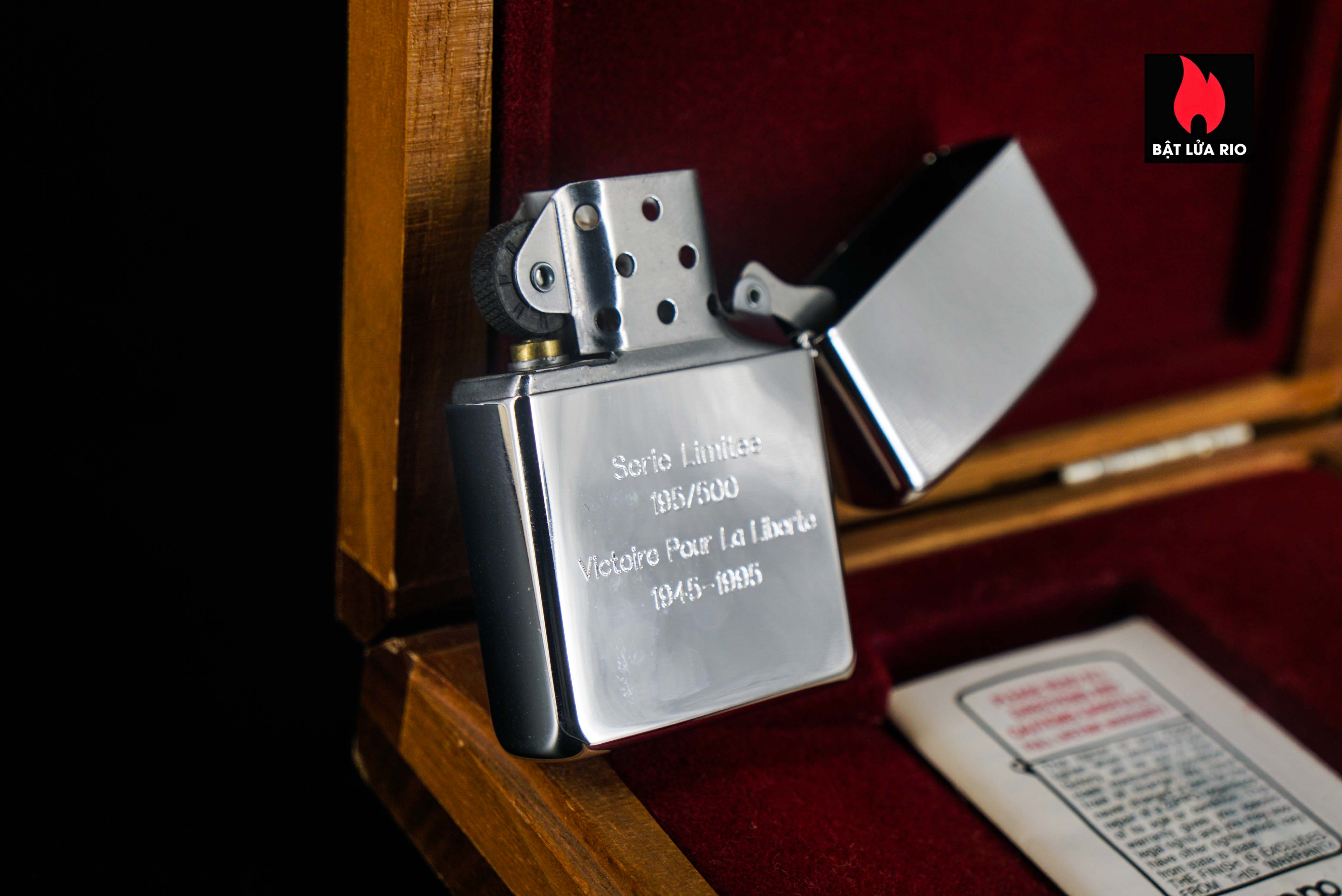 Zippo La Mã 1995 – Victoire Pour La Liberte 1945-1995 – Silver Plate – Limited 195/500 15