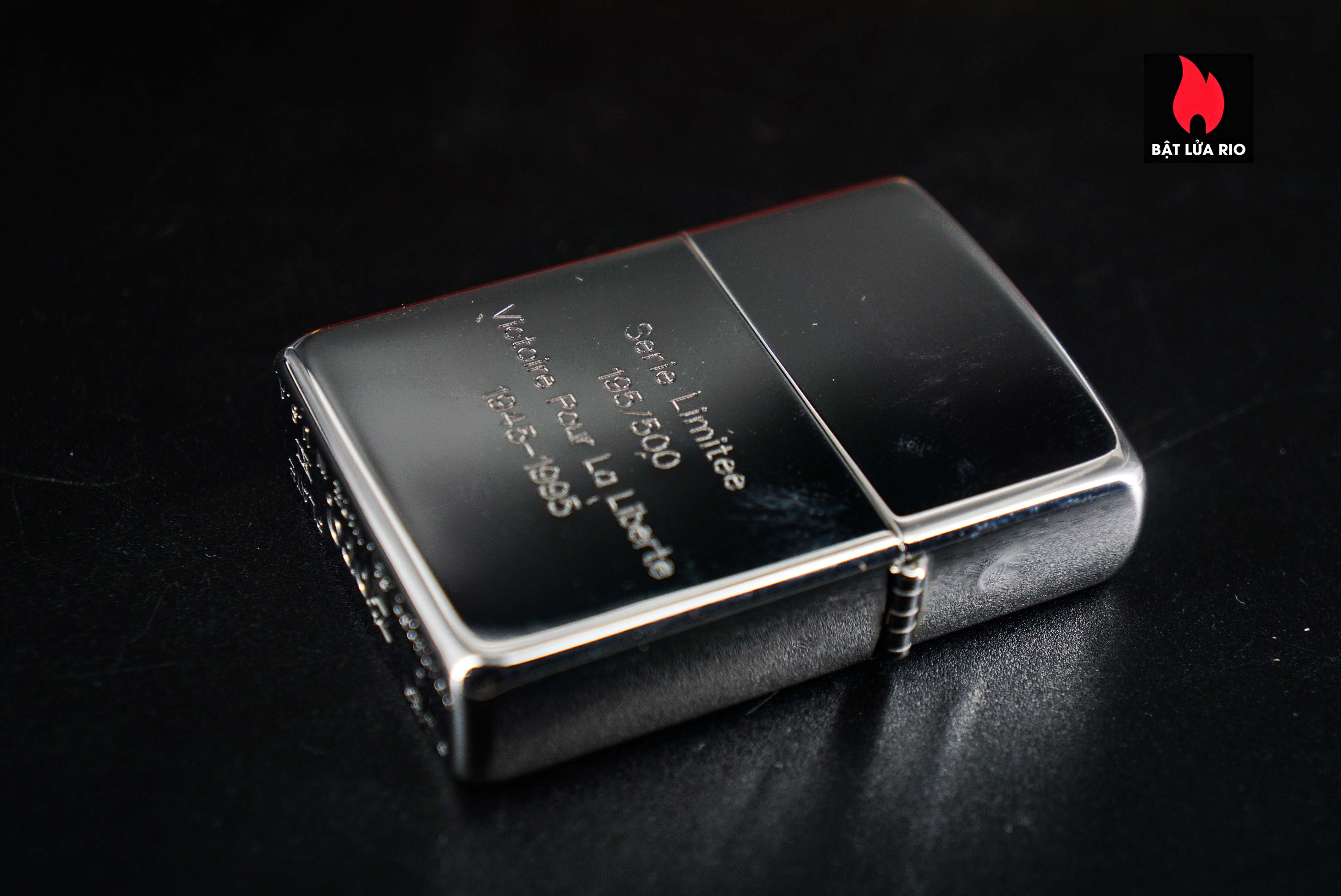 Zippo La Mã 1995 – Victoire Pour La Liberte 1945-1995 – Silver Plate – Limited 195/500 2