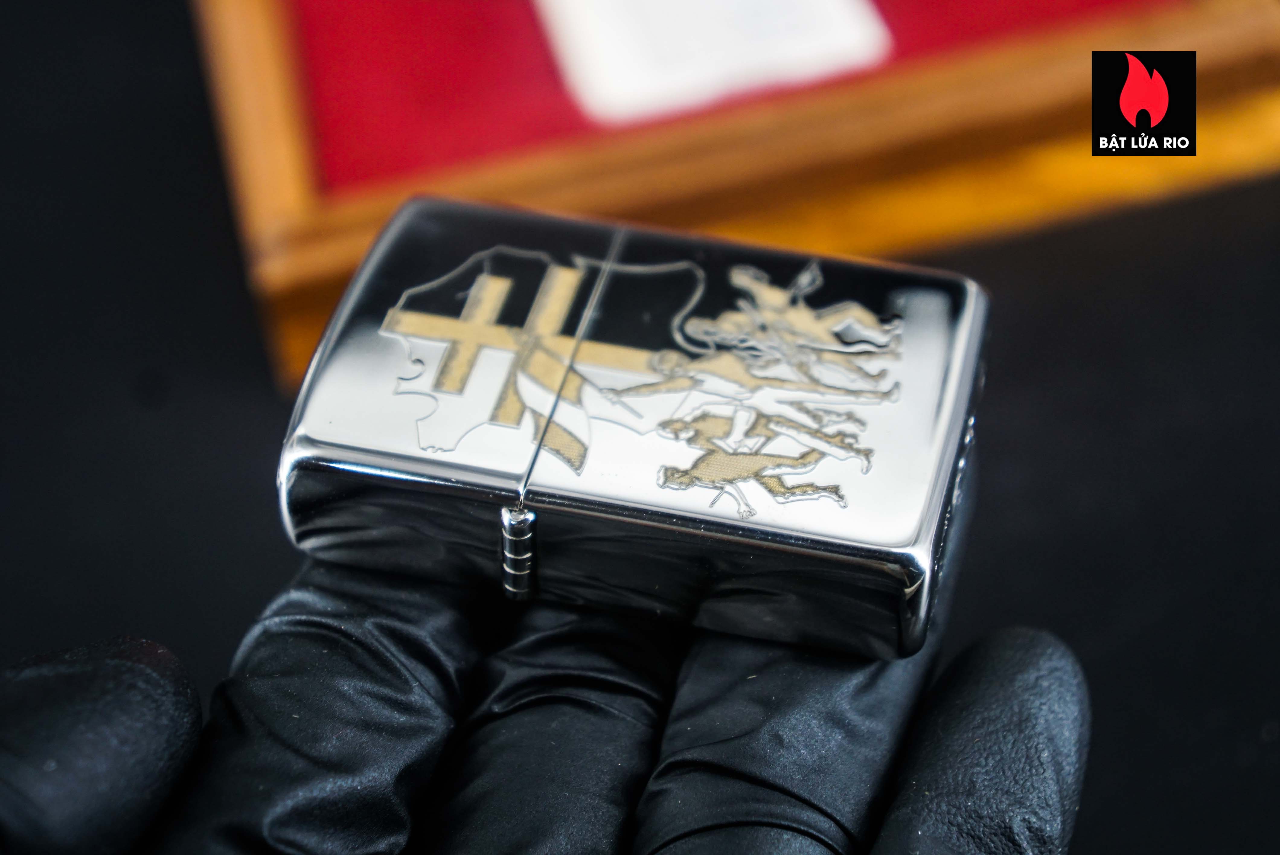 Zippo La Mã 1995 – Victoire Pour La Liberte 1945-1995 – Silver Plate – Limited 195/500 3