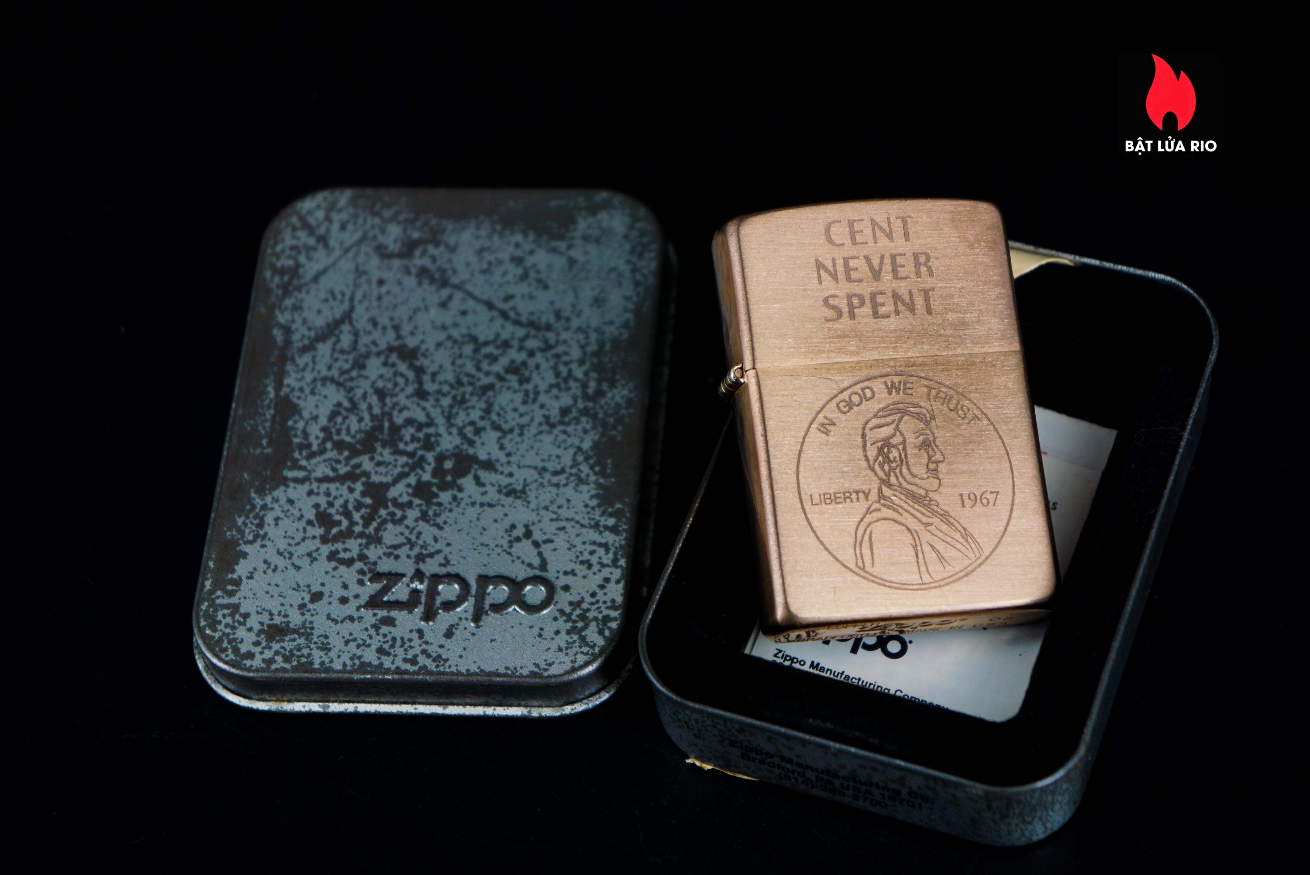 Zippo Solid Copper 2003 – Cent Never Spent – Đồng Đỏ 2003 38 Zippo Solid Copper 2003 – Cent Never Spent – Đồng Đỏ 2003 18