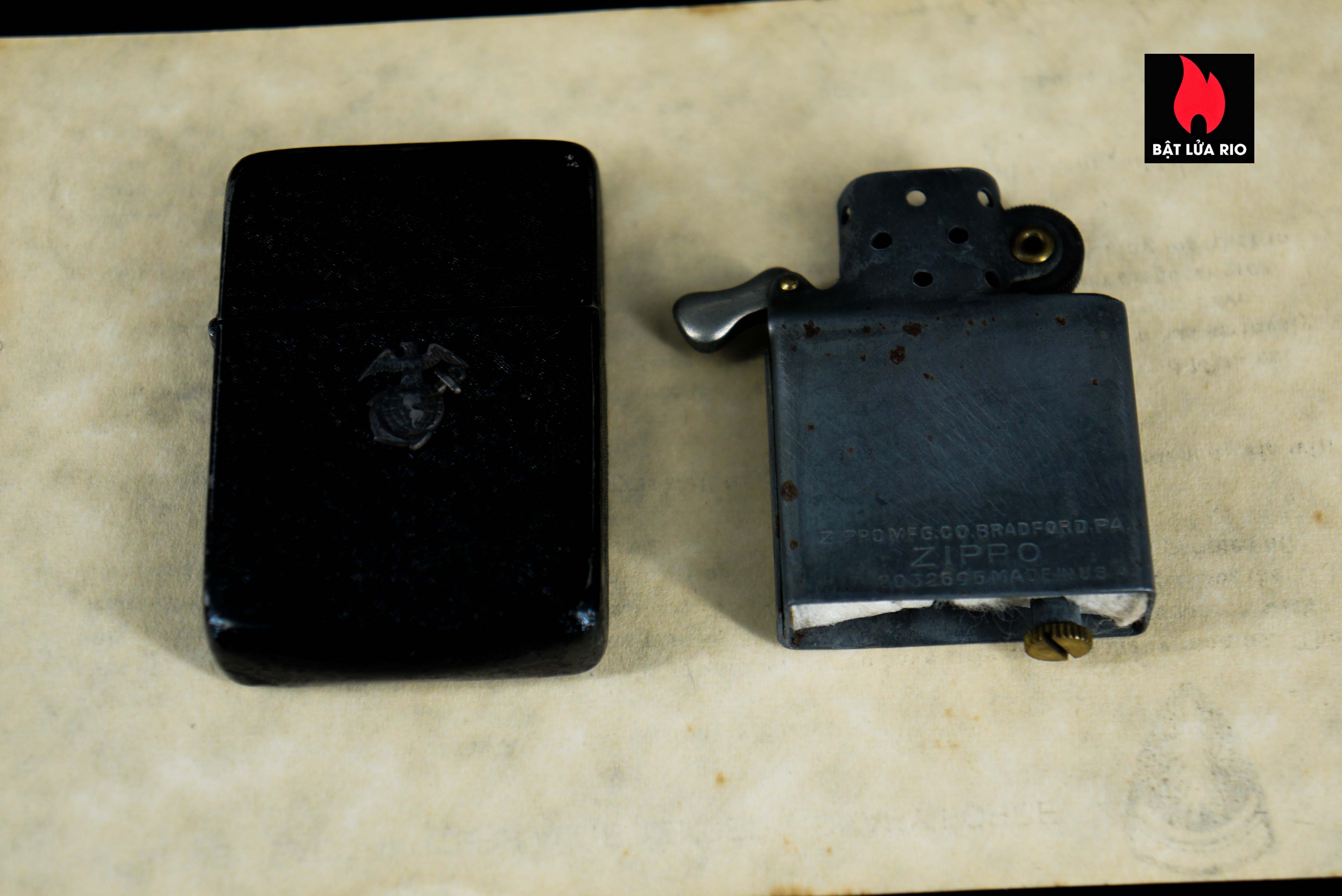 Zippo Xưa 1942 – Black Crackle – World War II – Us Navy 13