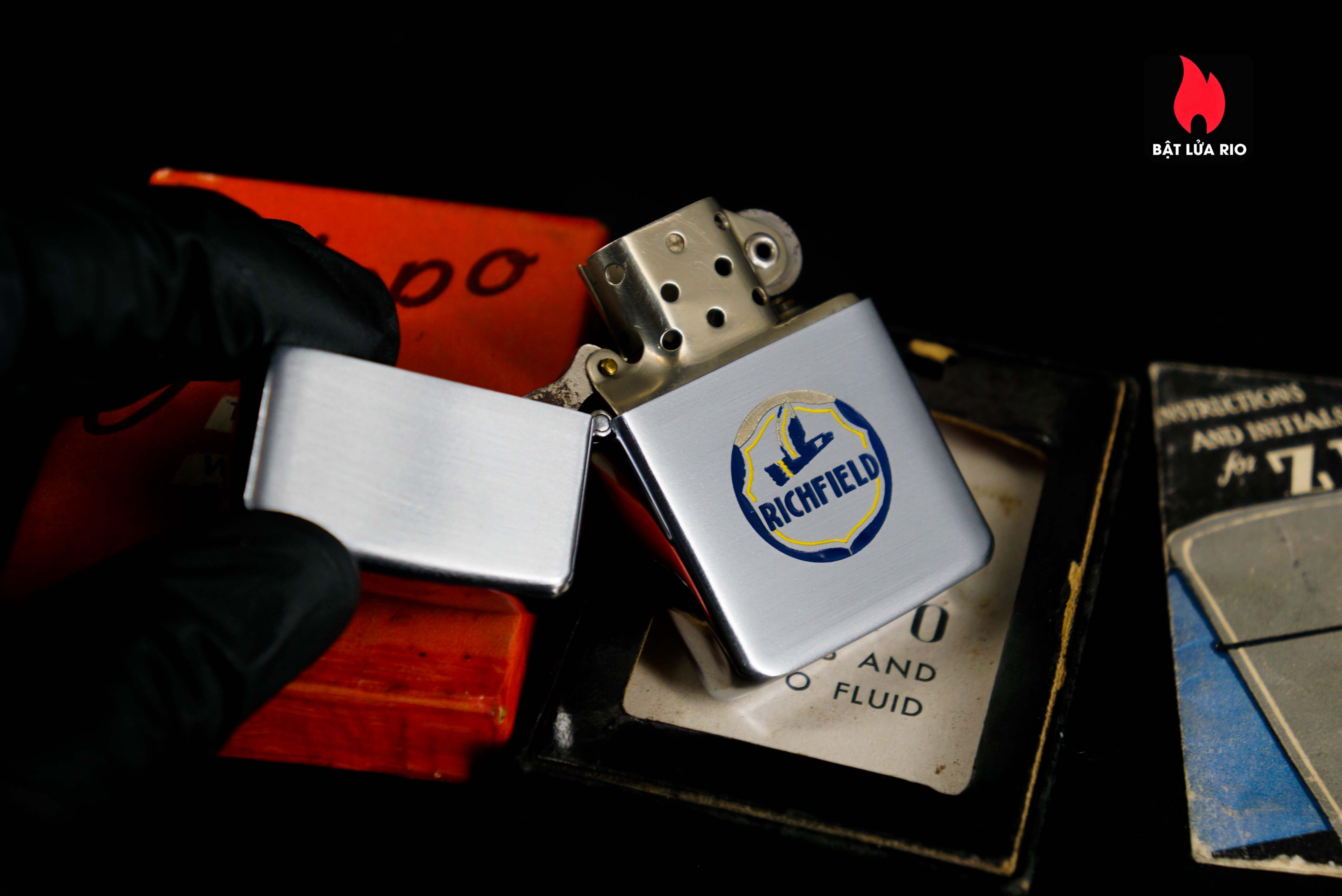 Zippo Xưa 1947 – Vỏ Nickel – Ruột Nikel – Richfield Oil Company 16