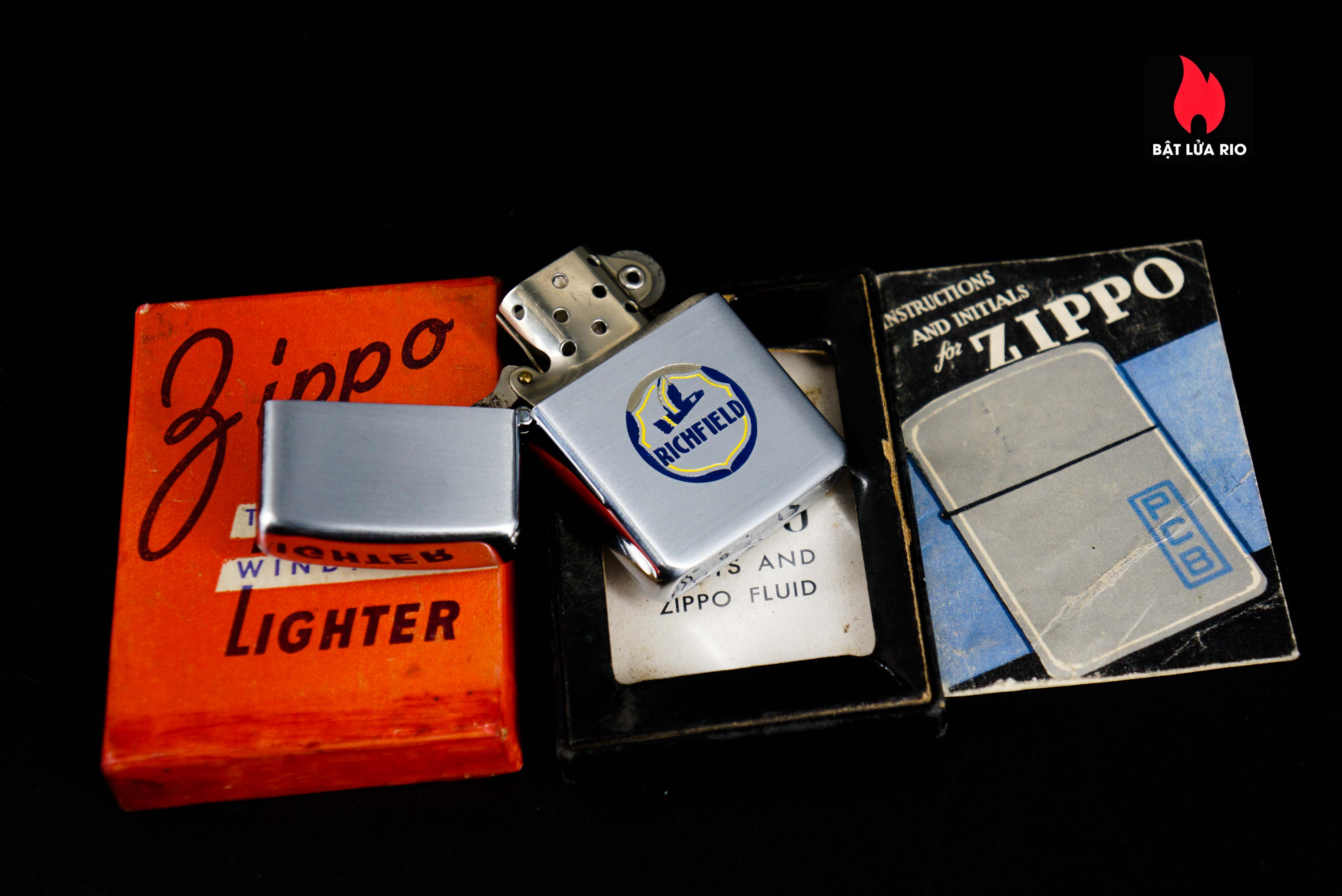Zippo Xưa 1947 – Vỏ Nickel – Ruột Nikel – Richfield Oil Company 18