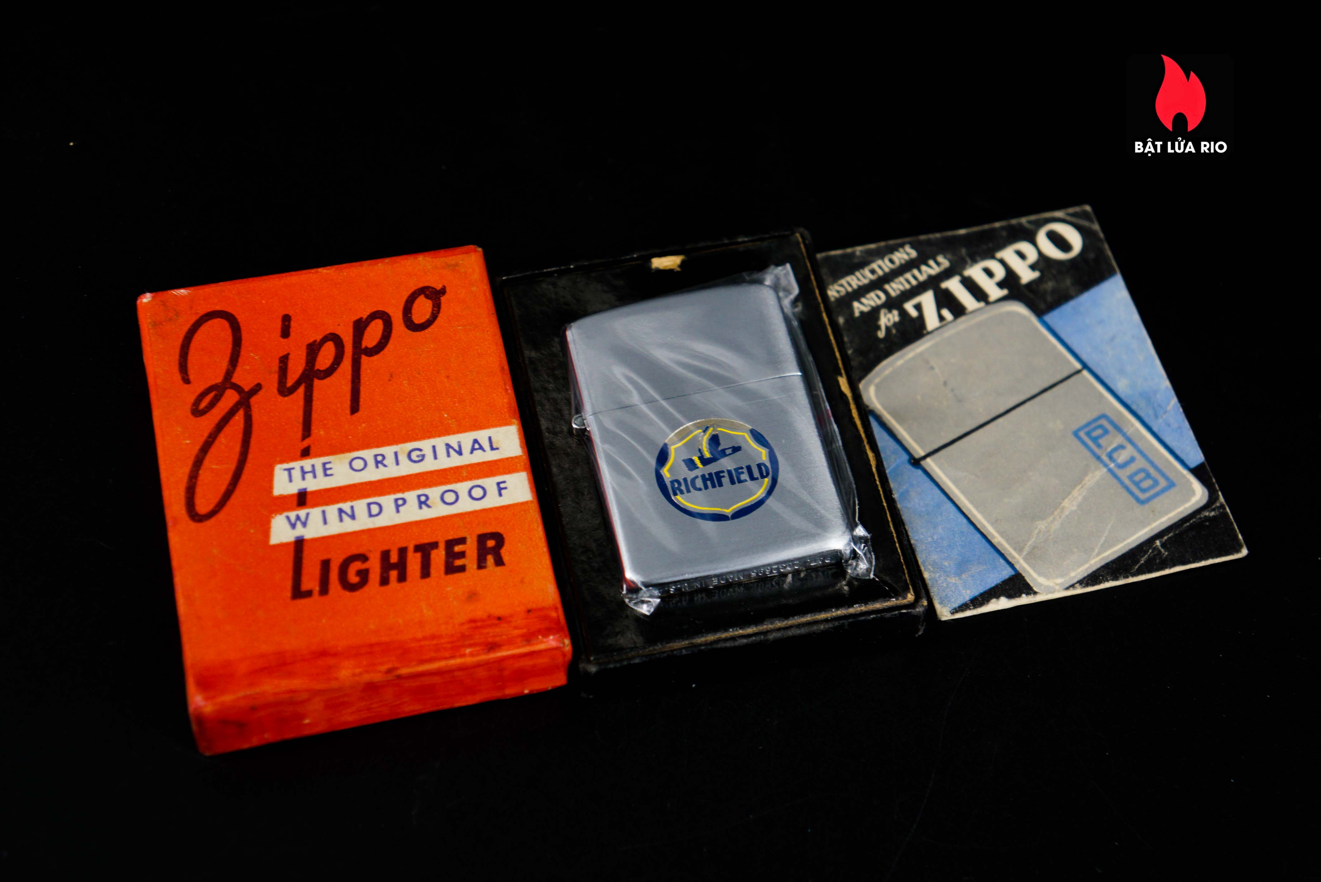 Zippo Xưa 1947 – Vỏ Nickel – Ruột Nikel – Richfield Oil Company 20