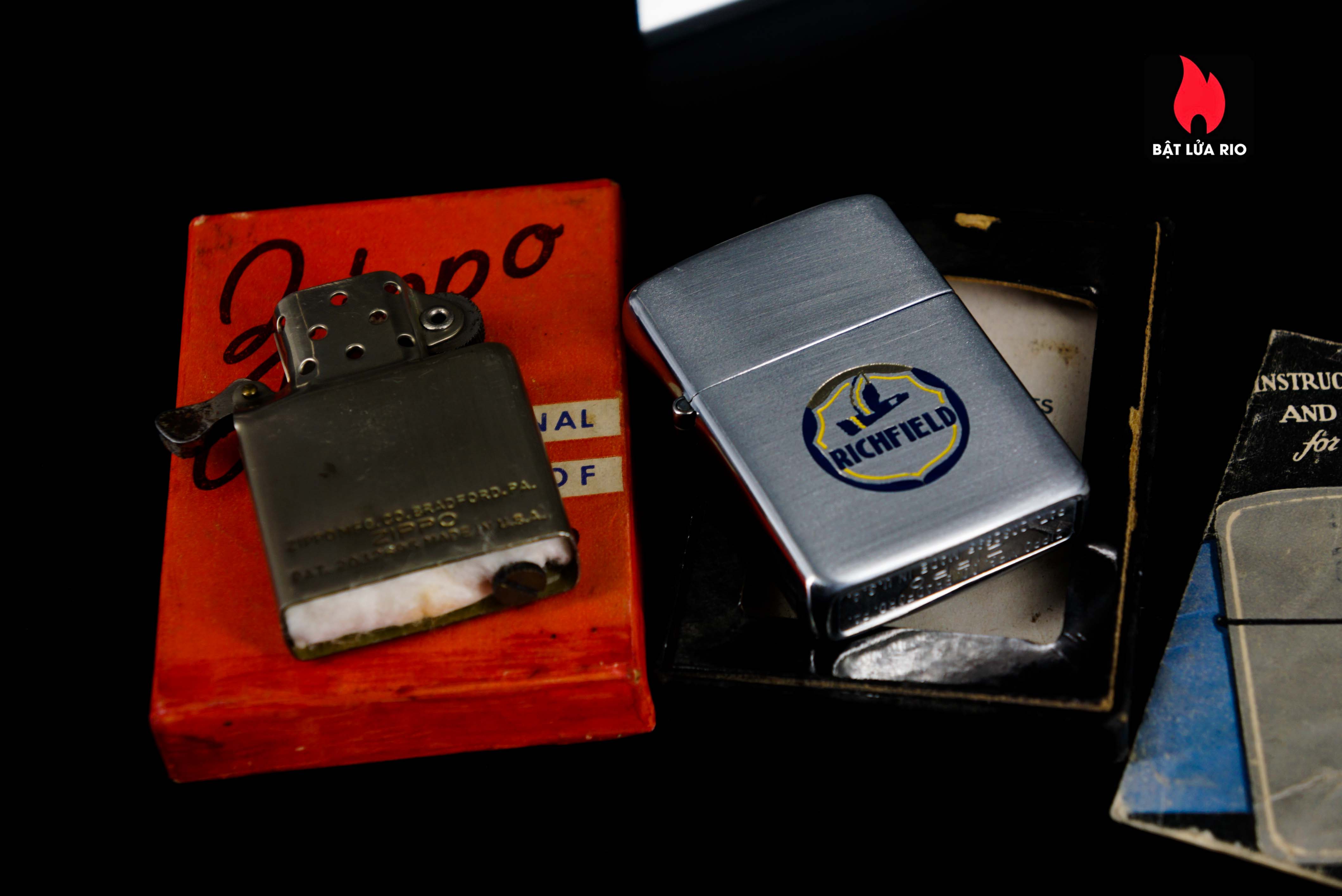 Zippo Xưa 1947 – Vỏ Nickel – Ruột Nikel – Richfield Oil Company 5