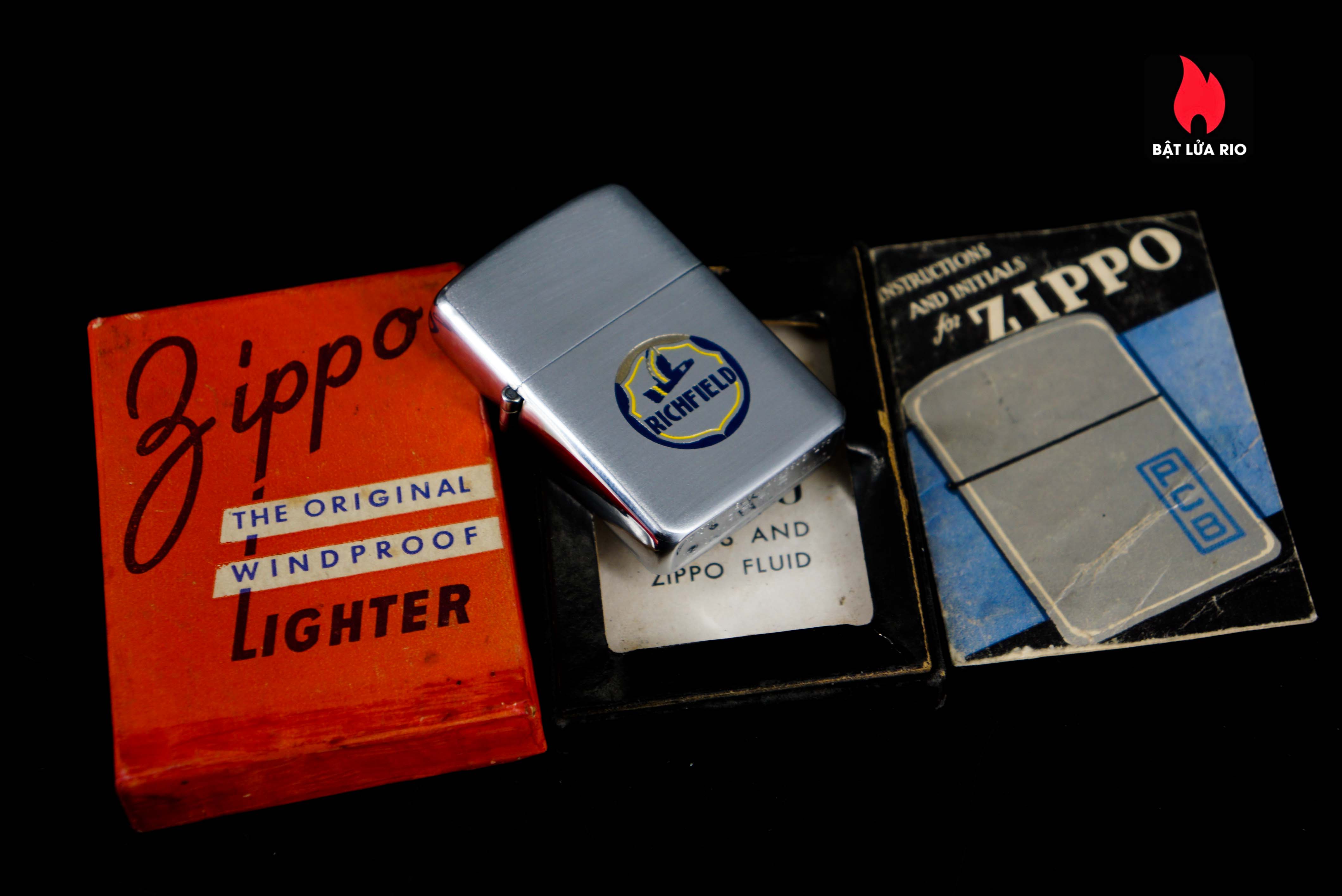 Zippo Xưa 1947 – Vỏ Nickel – Ruột Nikel – Richfield Oil Company 19