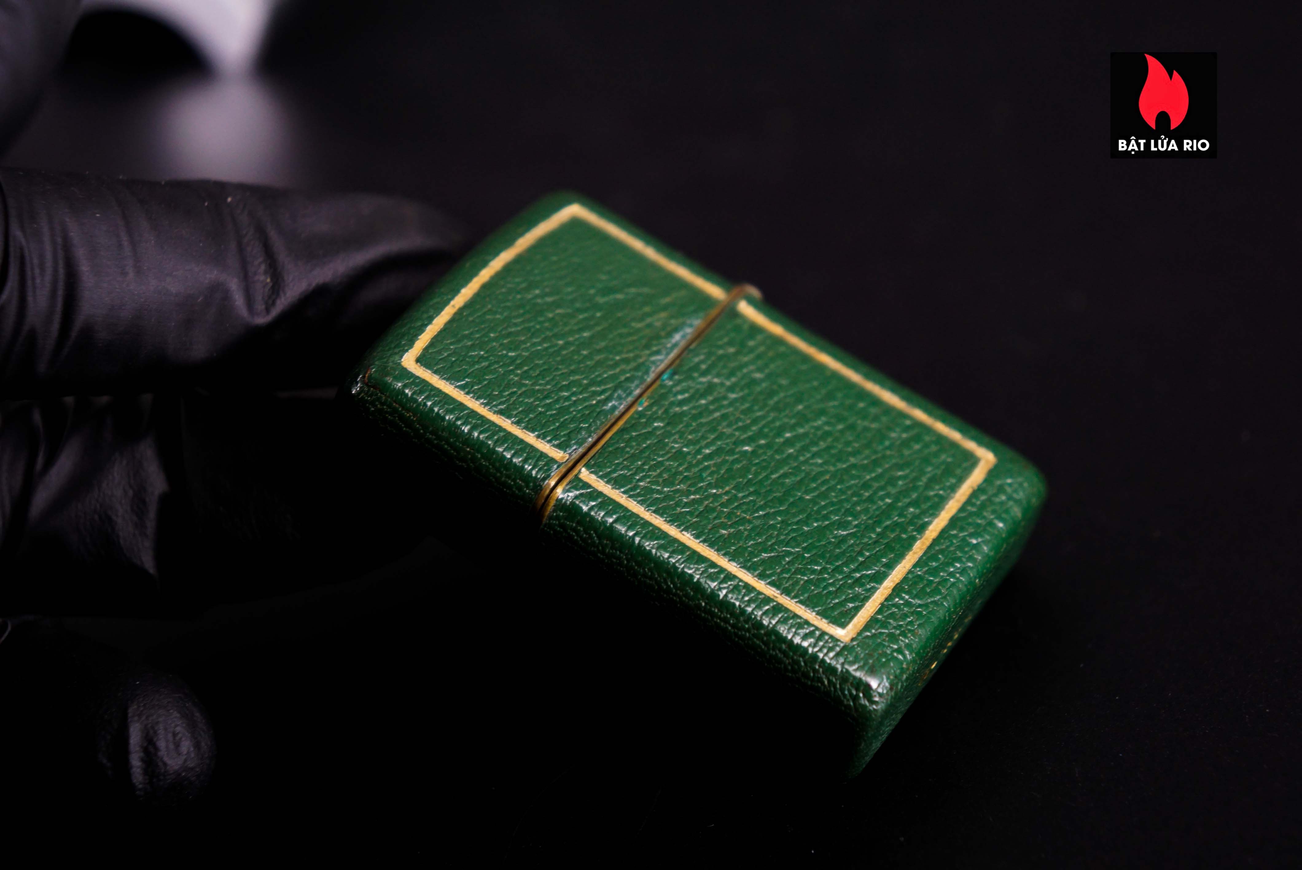 Zippo Xưa 1950 – Green Full Leather Wrap 14
