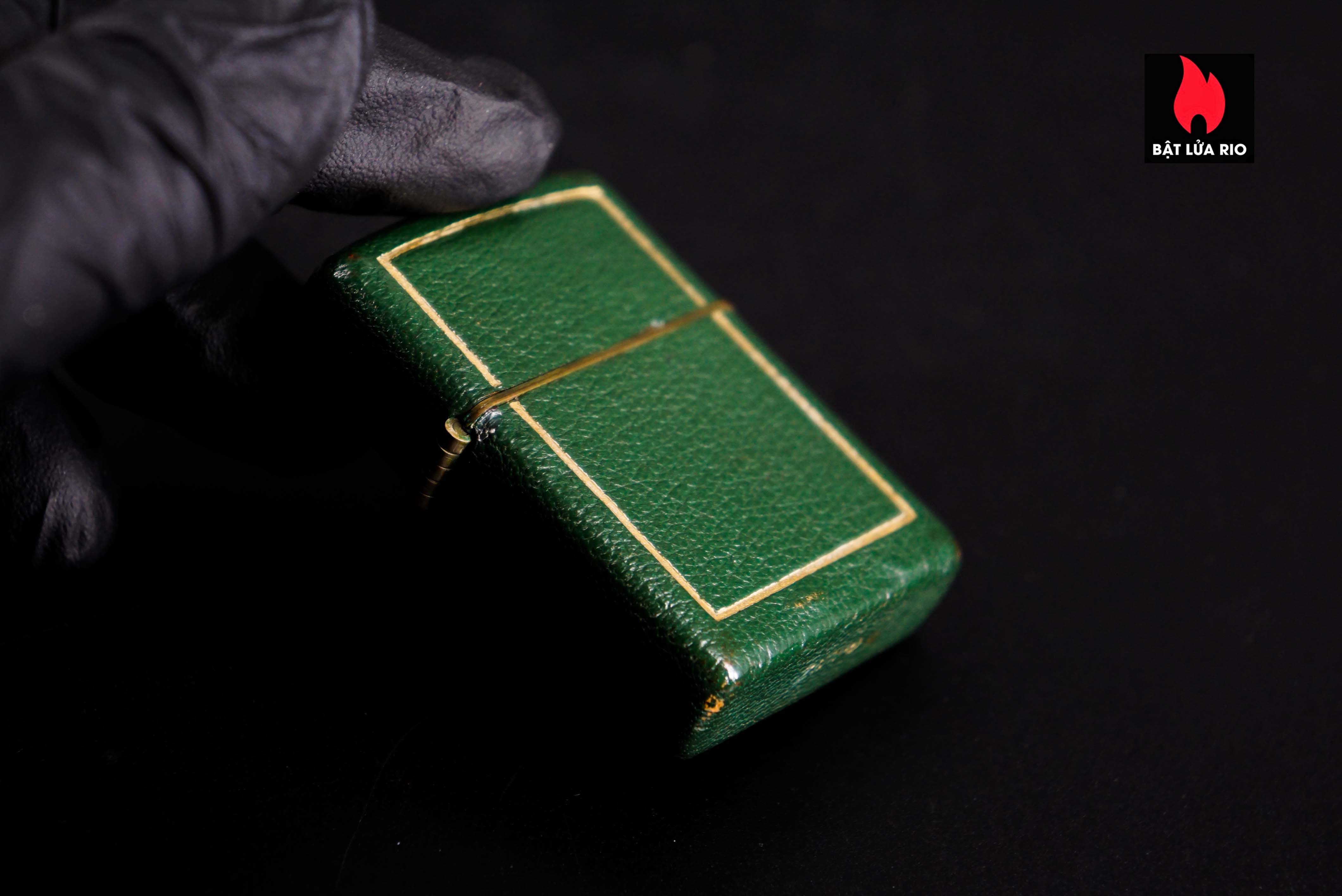 Zippo Xưa 1950 – Green Full Leather Wrap 15