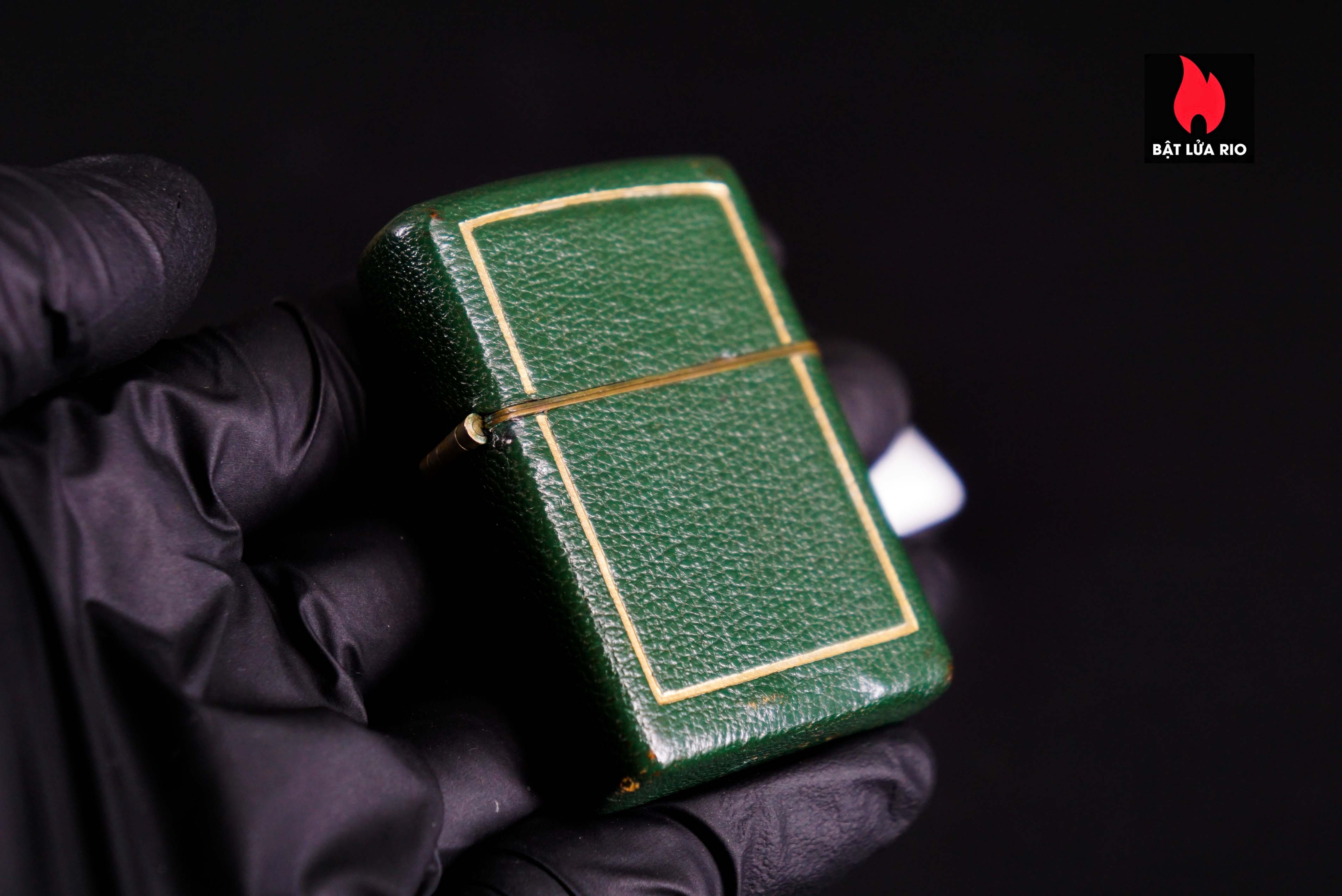 Zippo Xưa 1950 – Green Full Leather Wrap 19