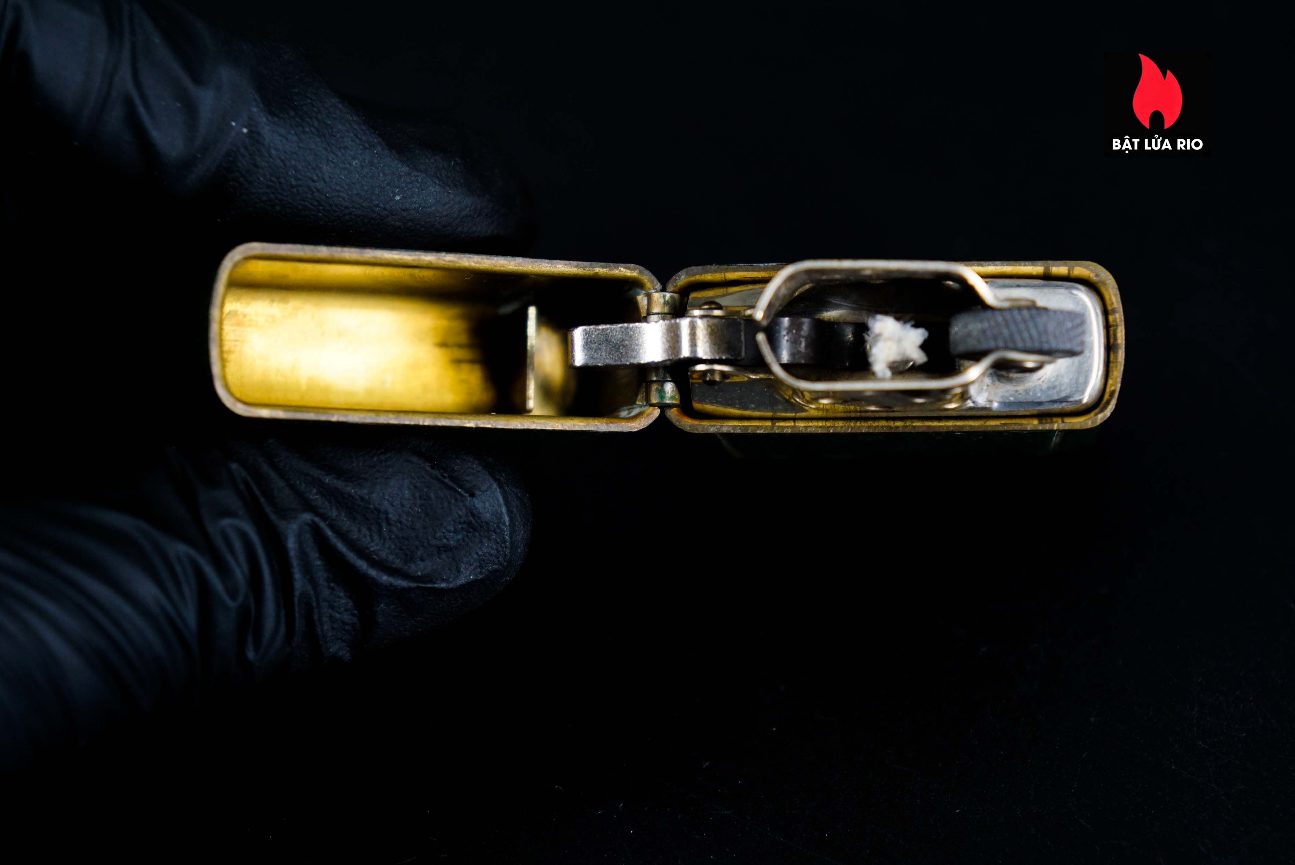 Zippo Xưa 1950 – Green Full Leather Wrap 2