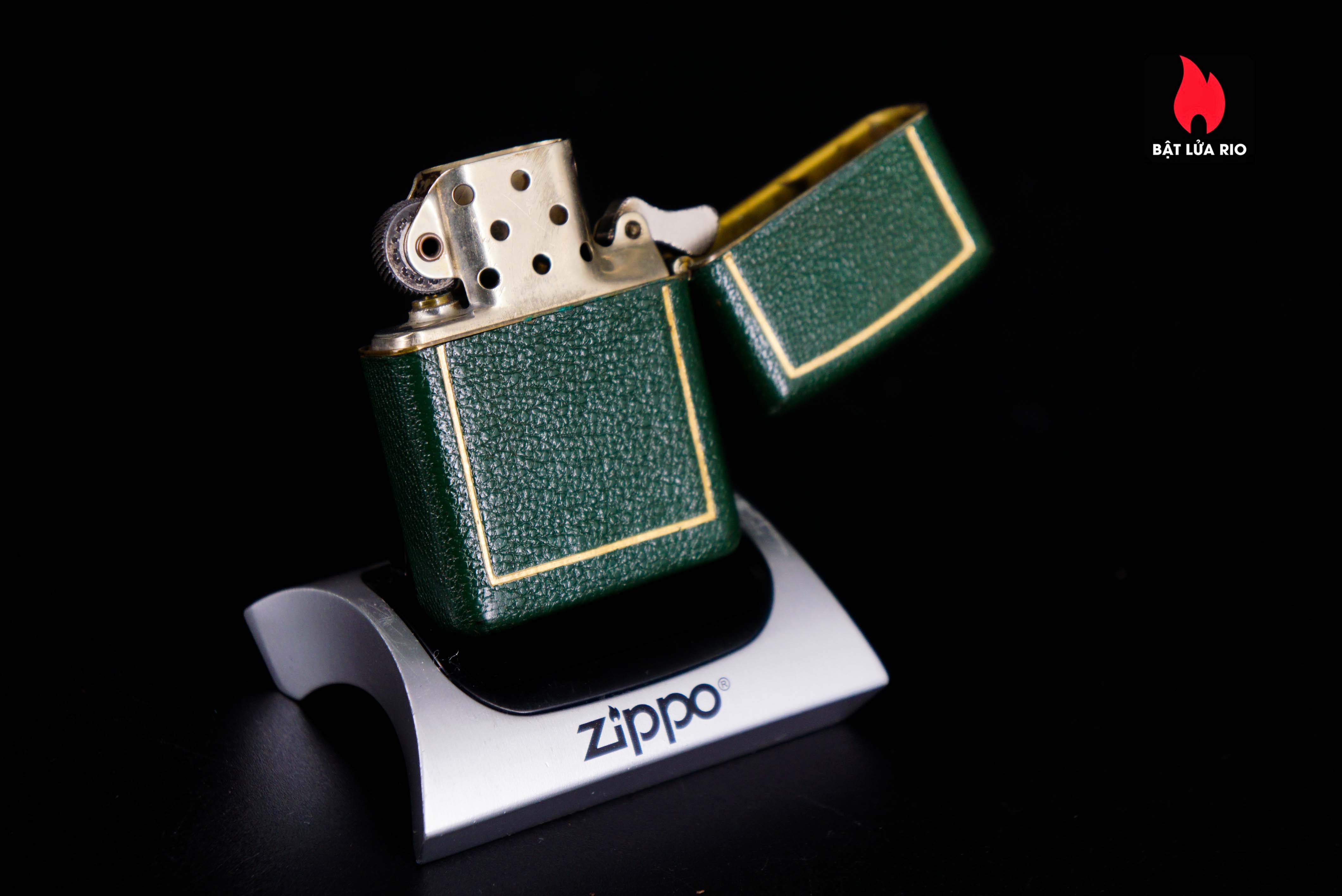 Zippo Xưa 1950 – Green Full Leather Wrap 23