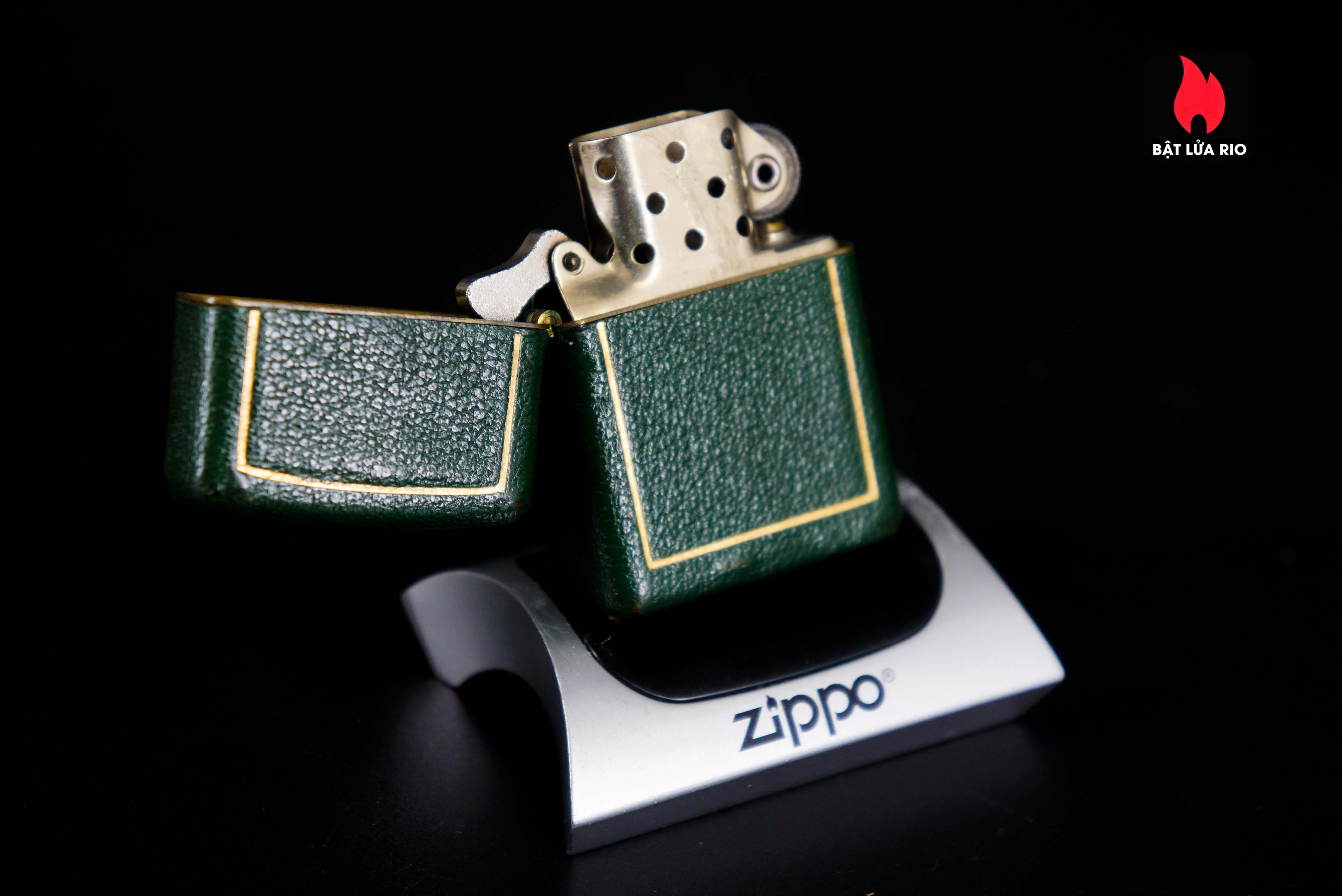 Zippo Xưa 1950 – Green Full Leather Wrap 24