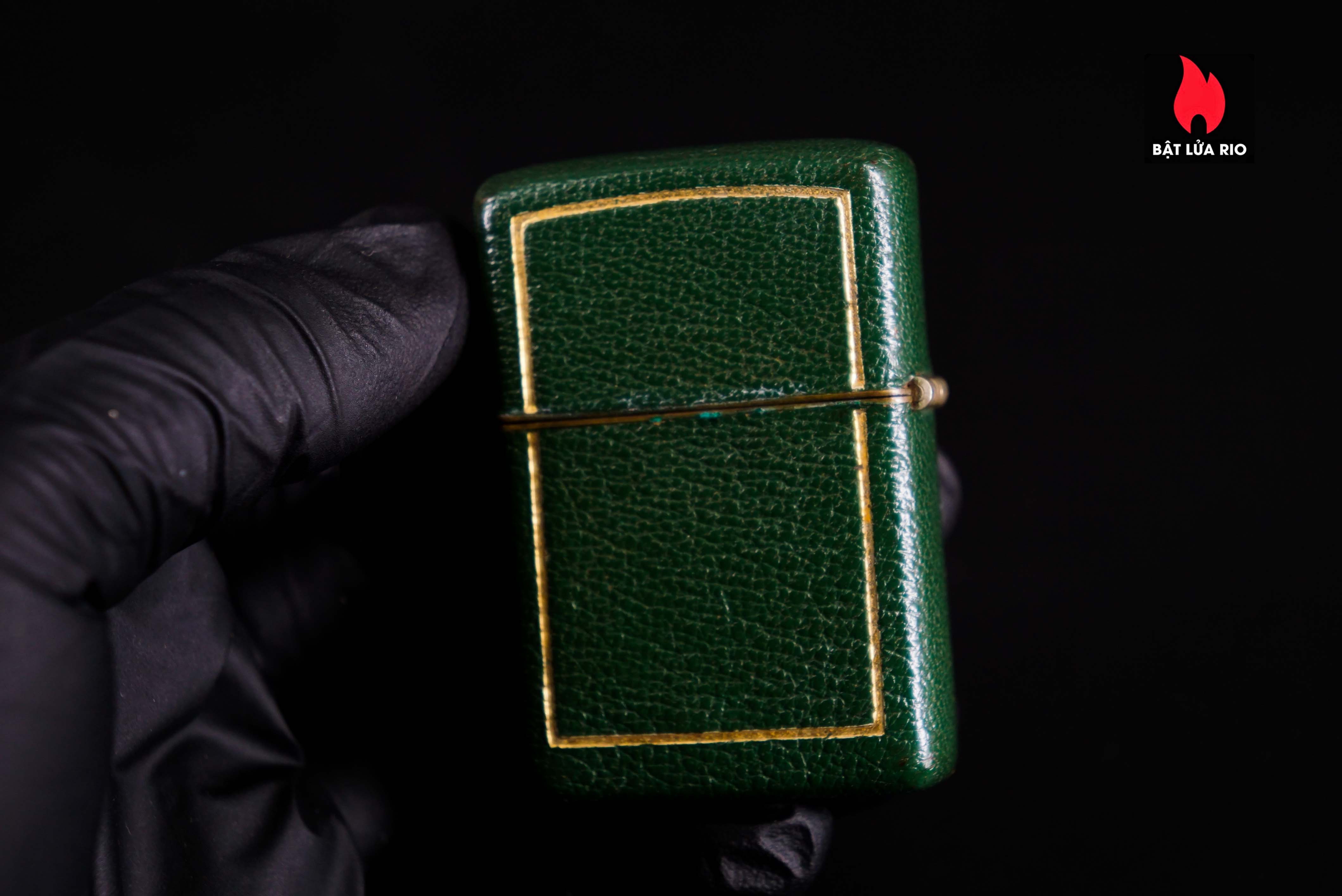 Zippo Xưa 1950 – Green Full Leather Wrap 5