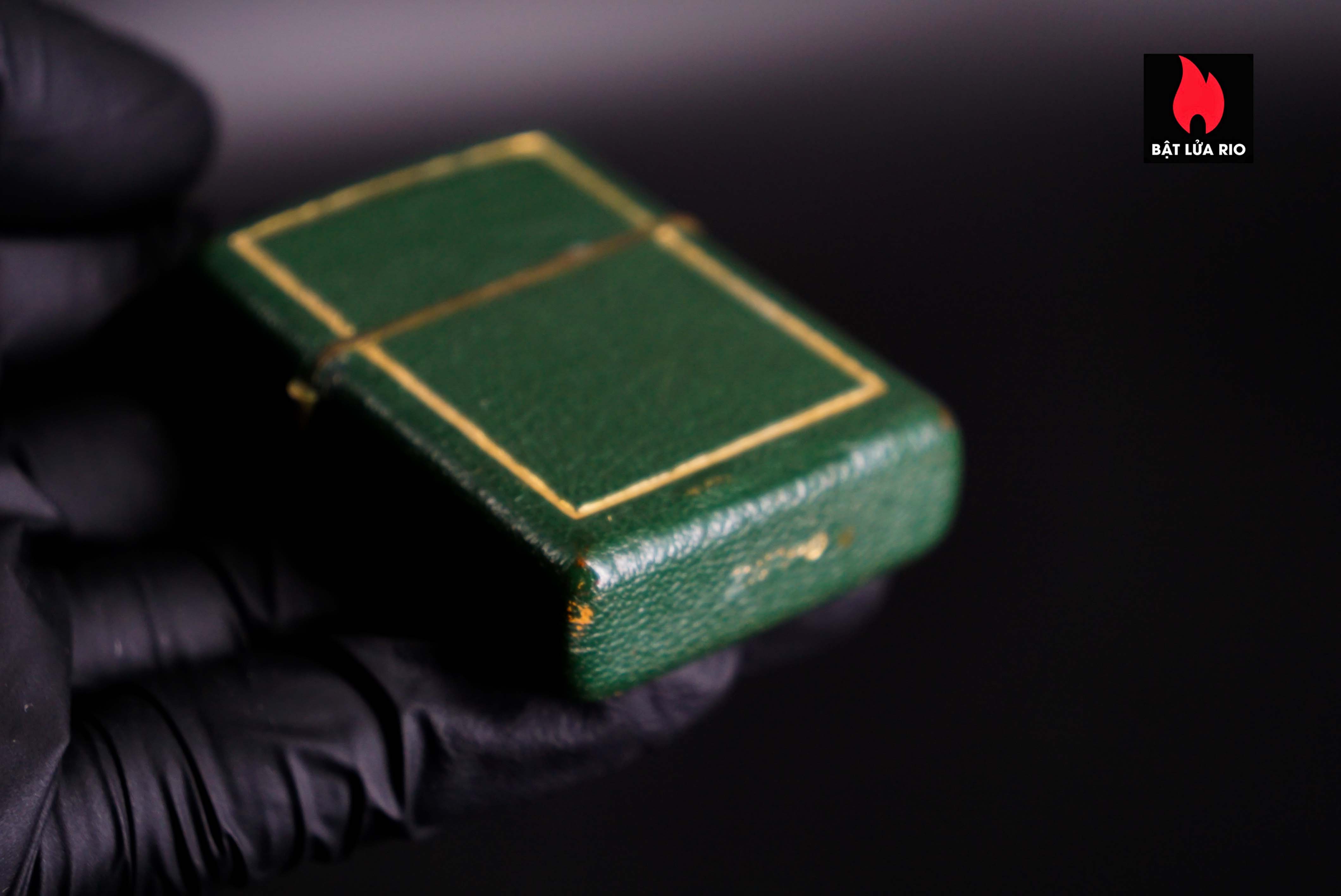 Zippo Xưa 1950 – Green Full Leather Wrap 7