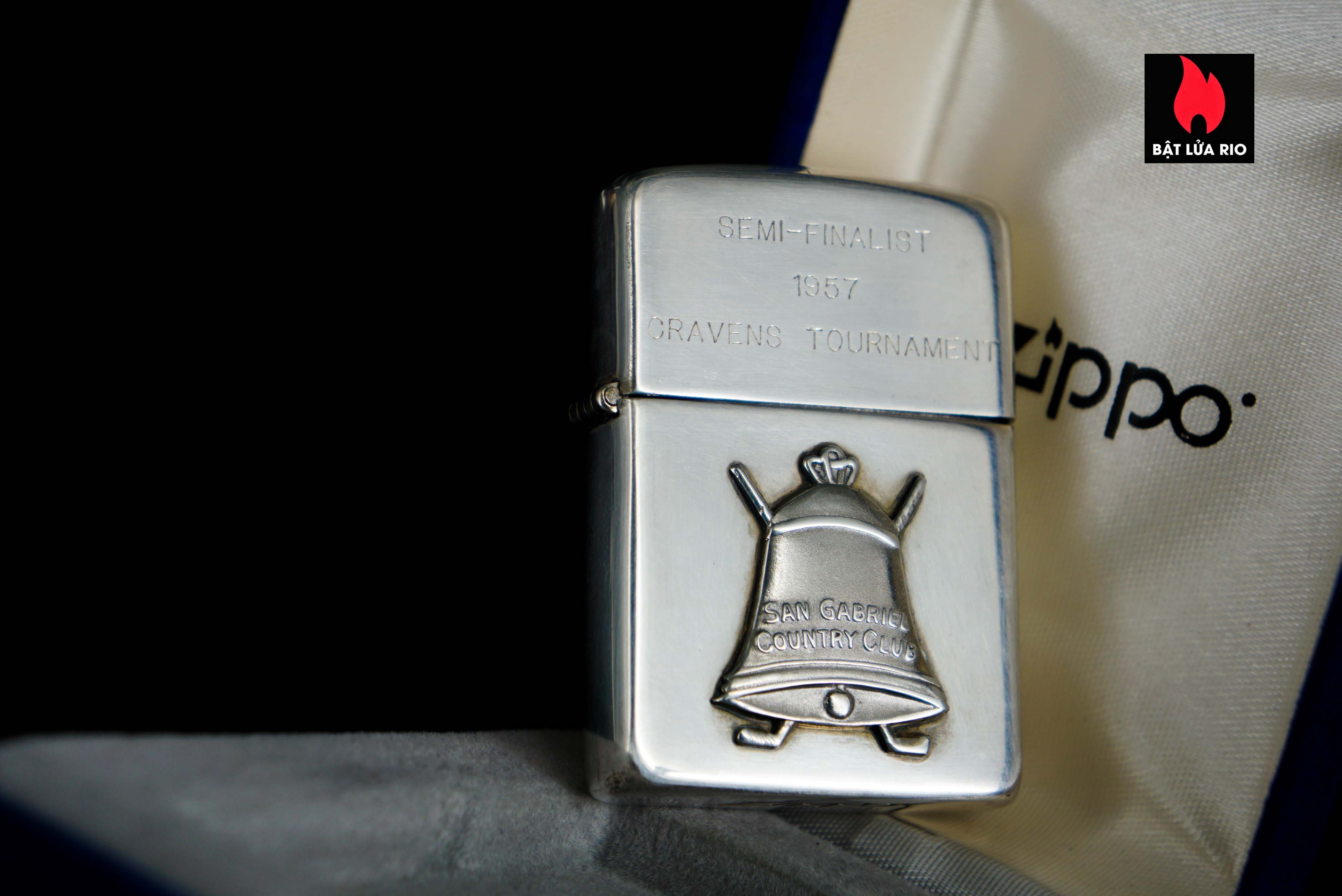 Zippo Xưa 1950s – Sterling – Bạc Nguyên Khối – Bạc Khối 92.5 – San Gabriel Country Club 11