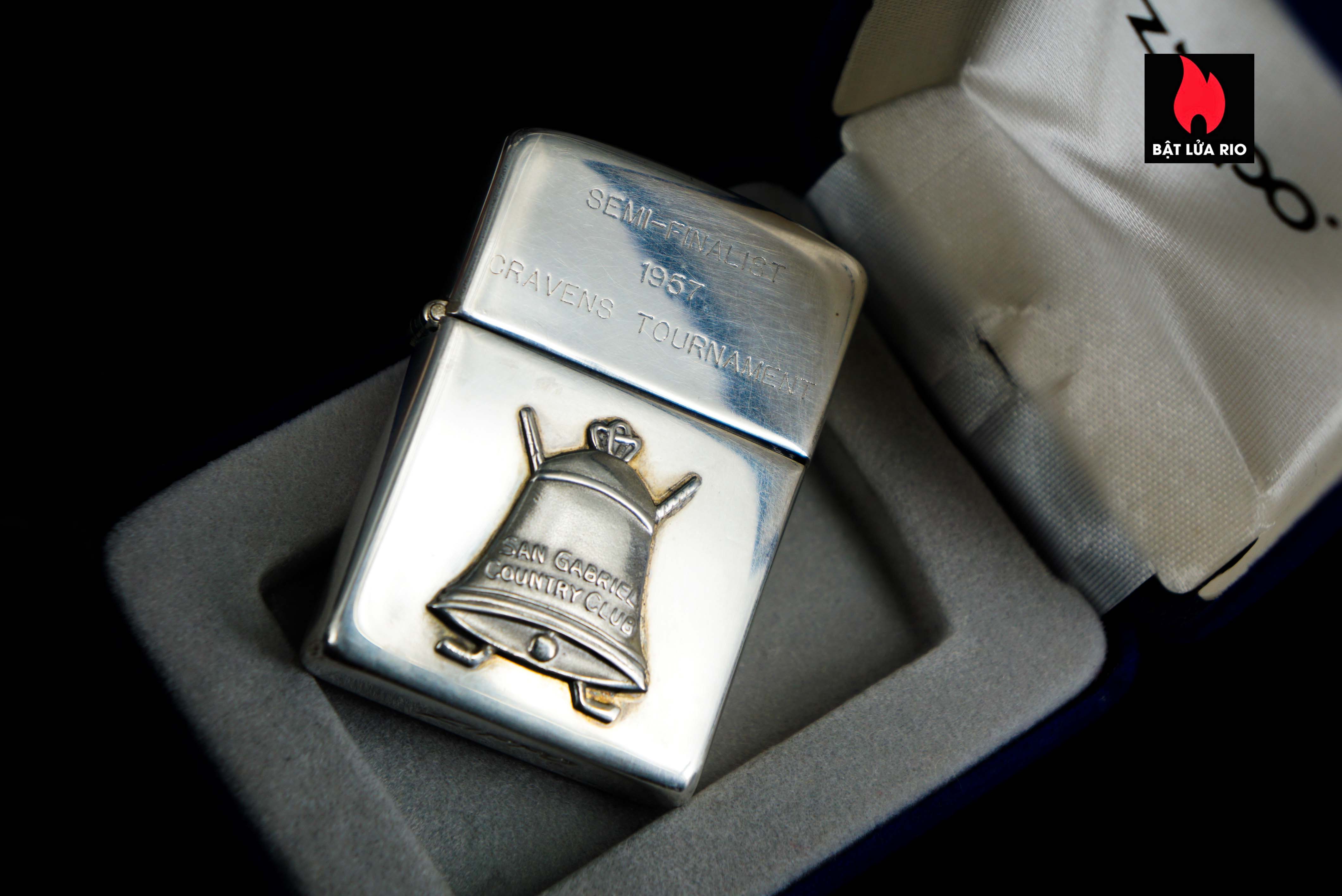 Zippo Xưa 1950s – Sterling – Bạc Nguyên Khối – Bạc Khối 92.5 – San Gabriel Country Club12