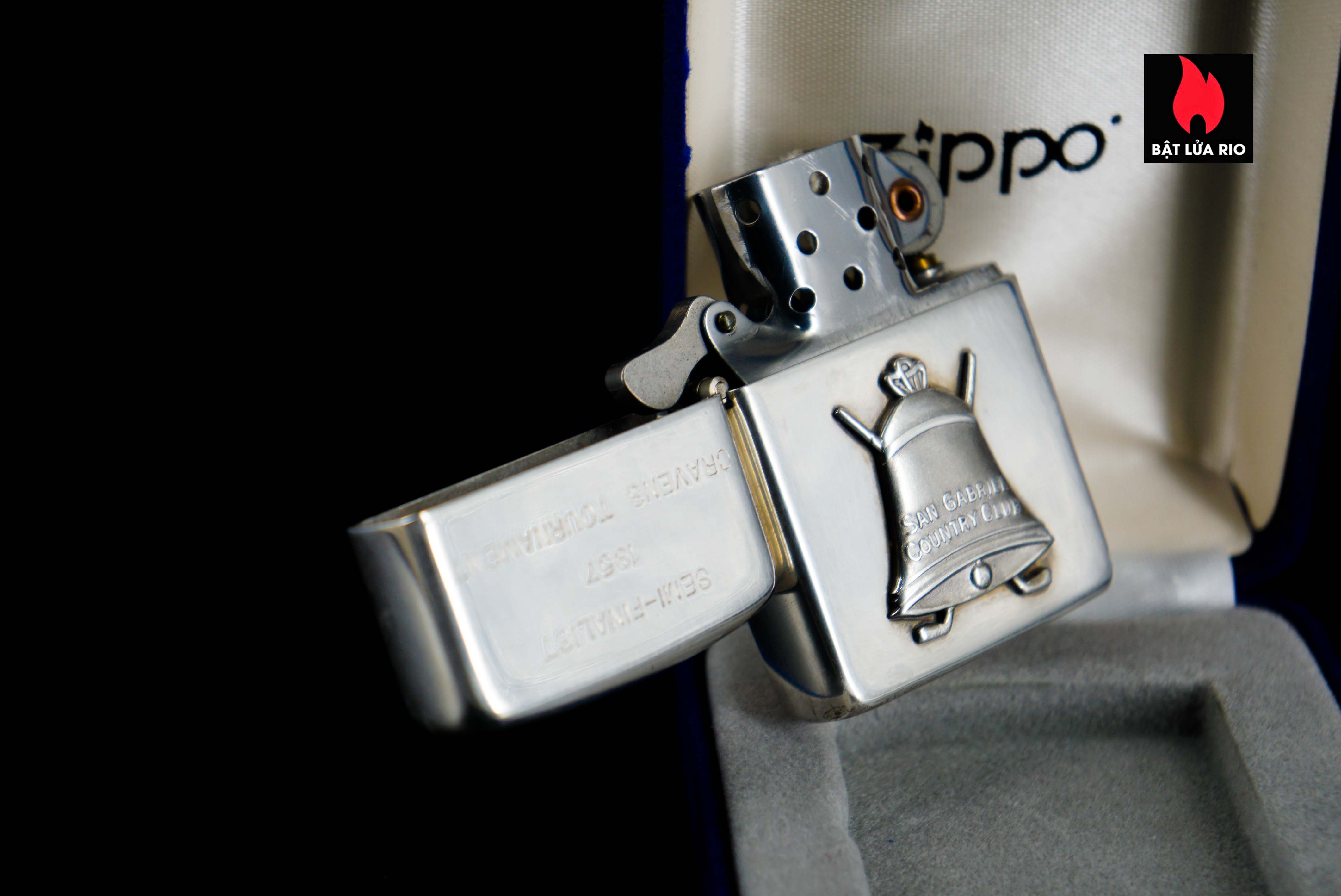 Zippo Xưa 1950s – Sterling – Bạc Nguyên Khối – Bạc Khối 92.5 – San Gabriel Country Club 15