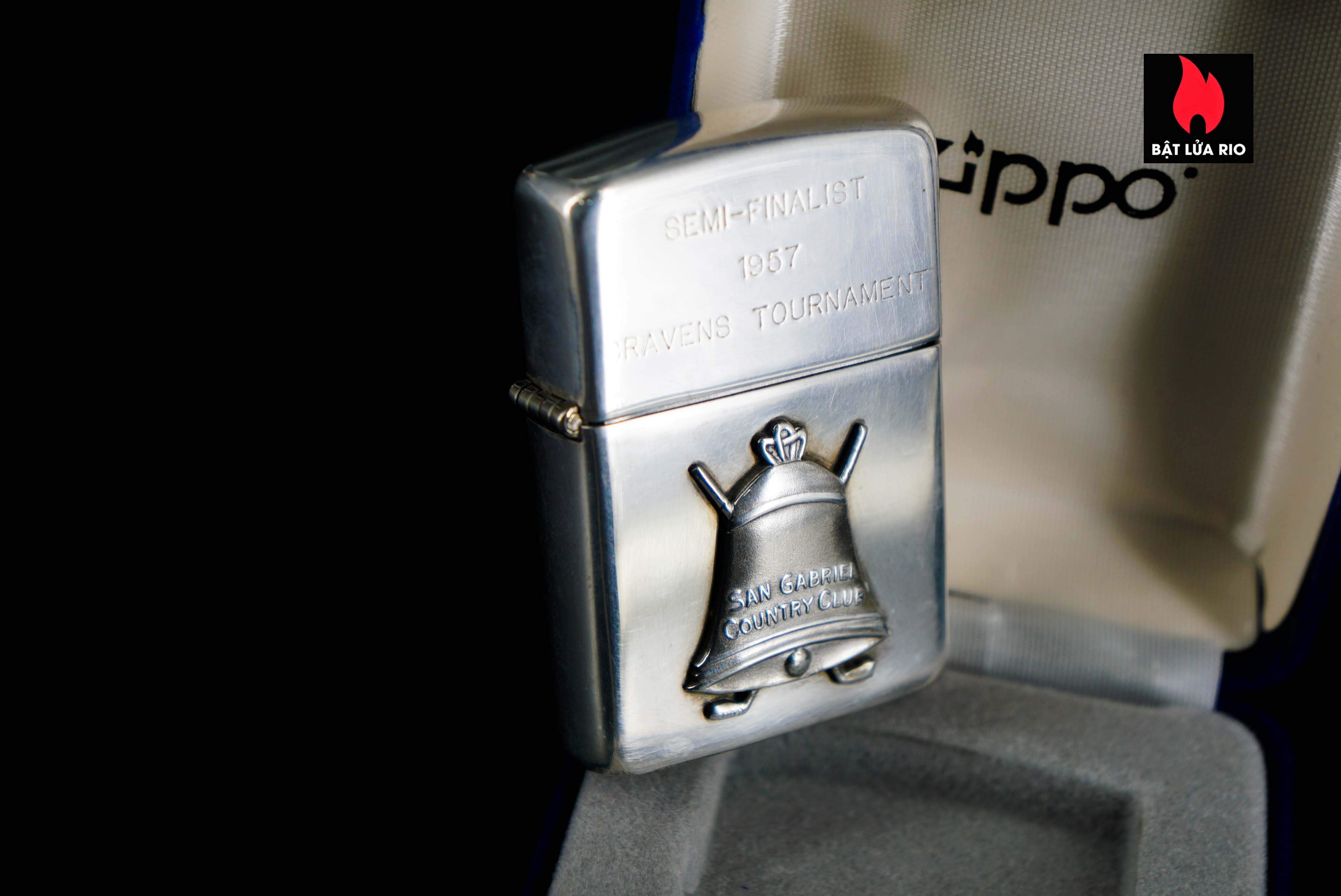 Zippo Xưa 1950s – Sterling – Bạc Nguyên Khối – Bạc Khối 92.5 – San Gabriel Country Club 17