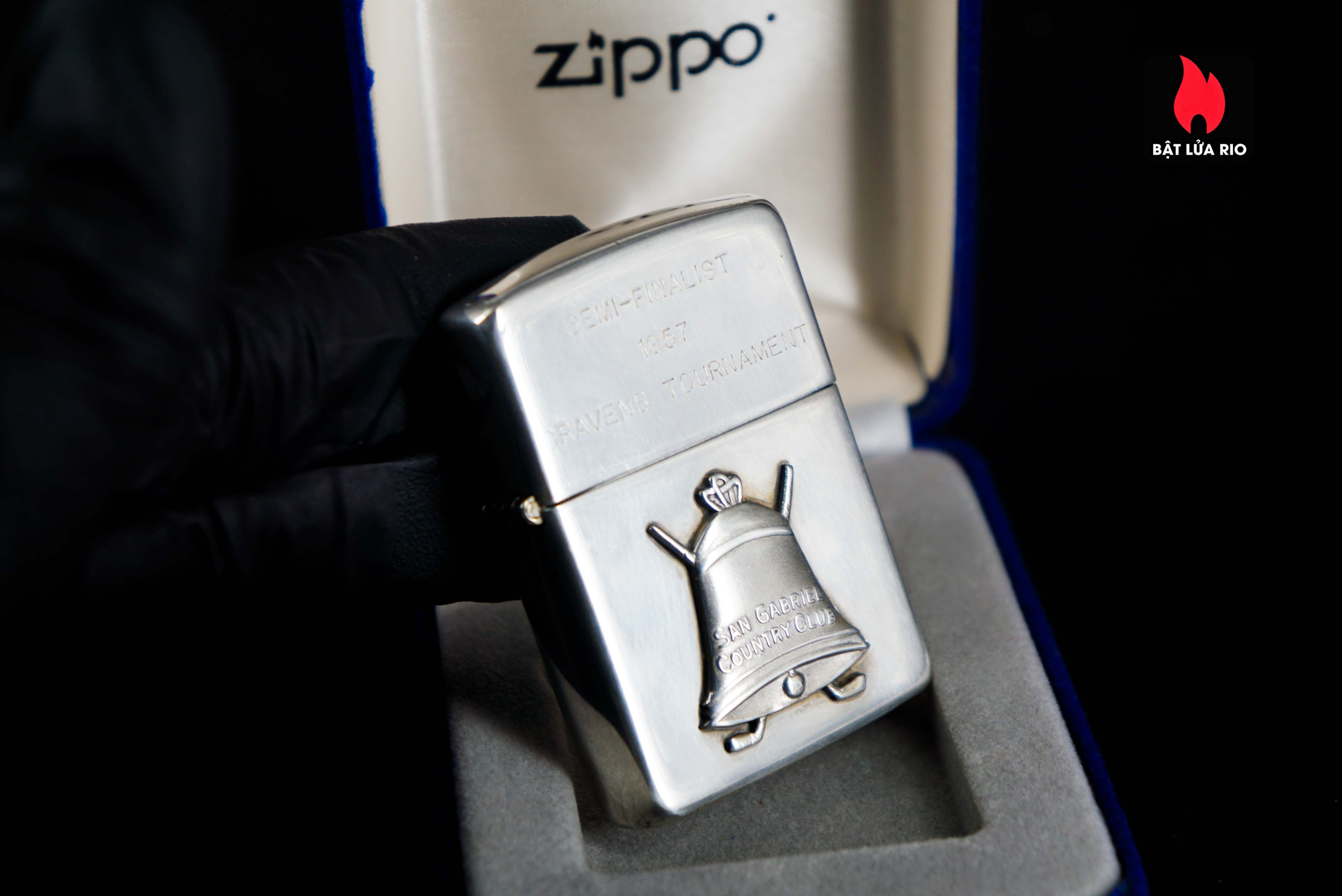Zippo Xưa 1950s – Sterling – Bạc Nguyên Khối – Bạc Khối 92.5 – San Gabriel Country Club 18