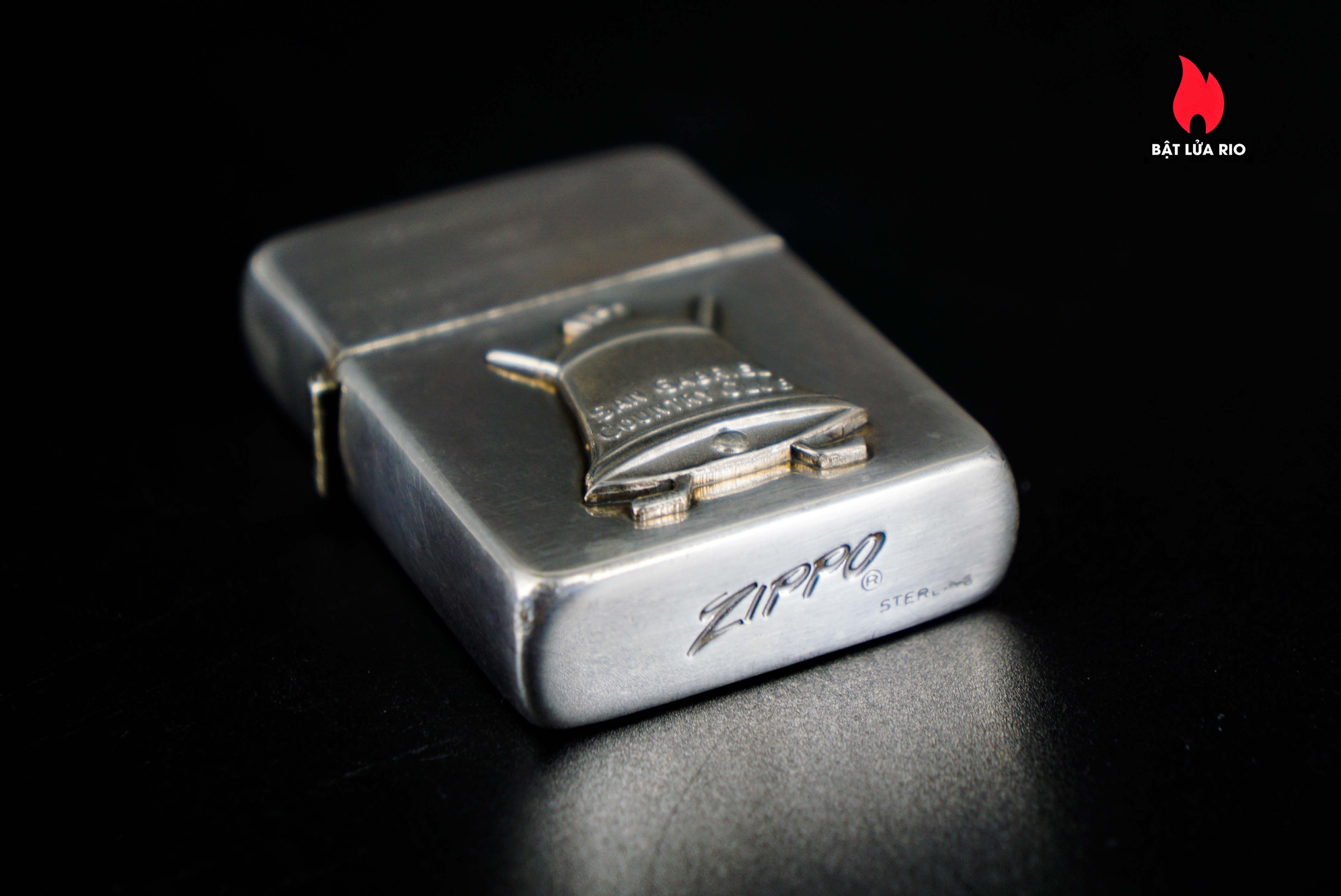 Zippo Xưa 1950s – Sterling – Bạc Nguyên Khối – Bạc Khối 92.5 – San Gabriel Country Club 2