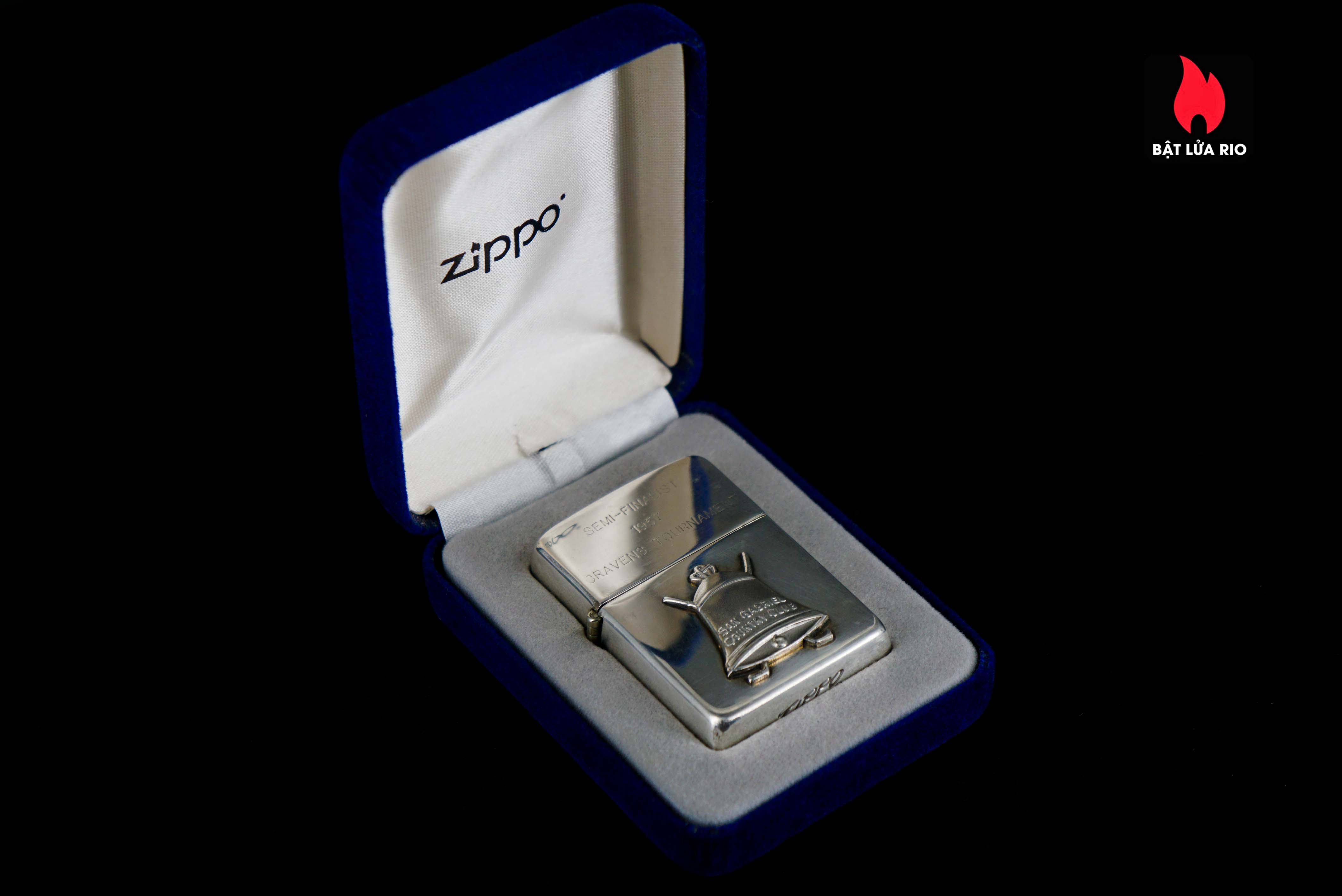 Zippo Xưa 1950s – Sterling – Bạc Nguyên Khối – Bạc Khối 92.5 – San Gabriel Country Club 21