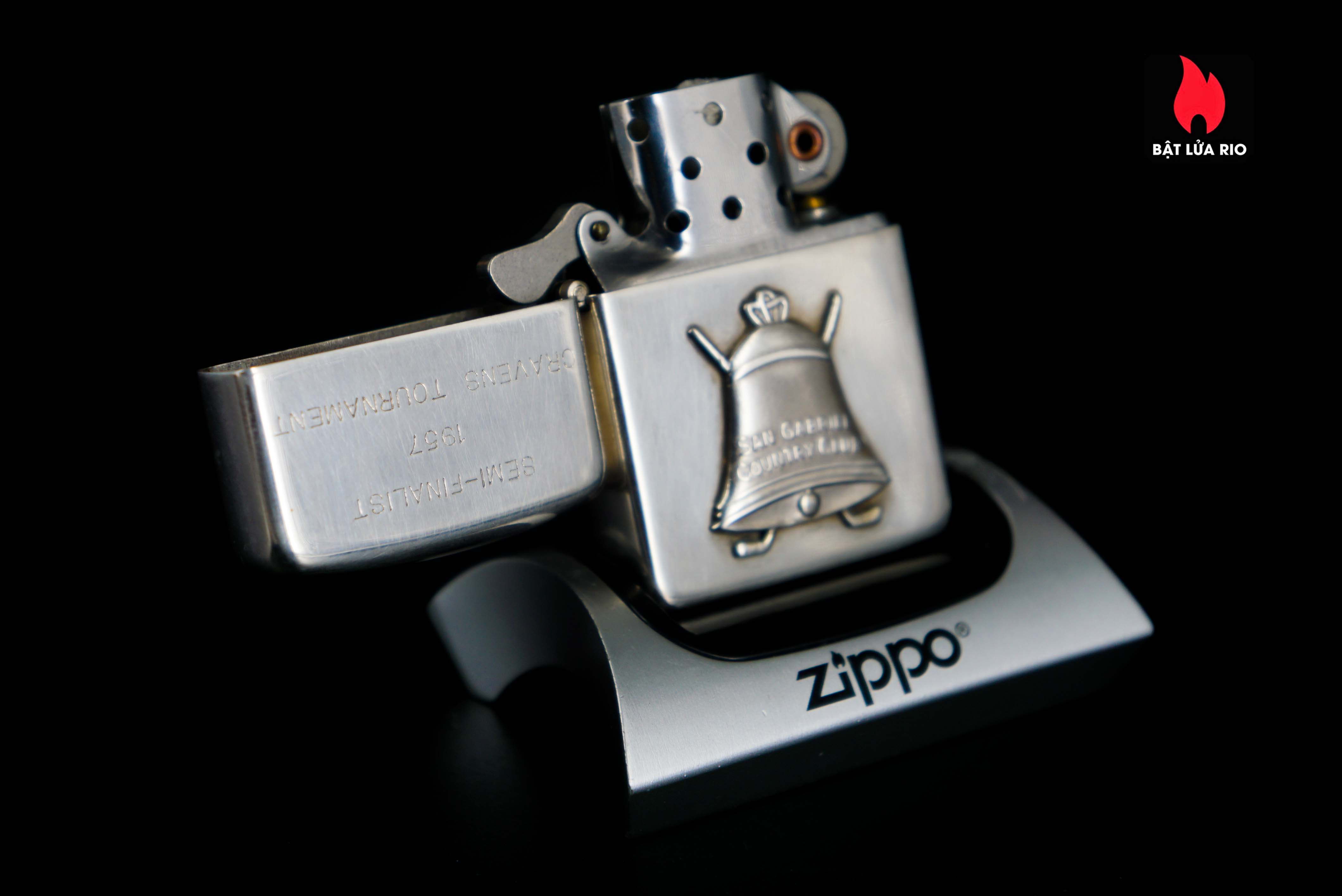 Zippo Xưa 1950s – Sterling – Bạc Nguyên Khối – Bạc Khối 92.5 – San Gabriel Country Club 6