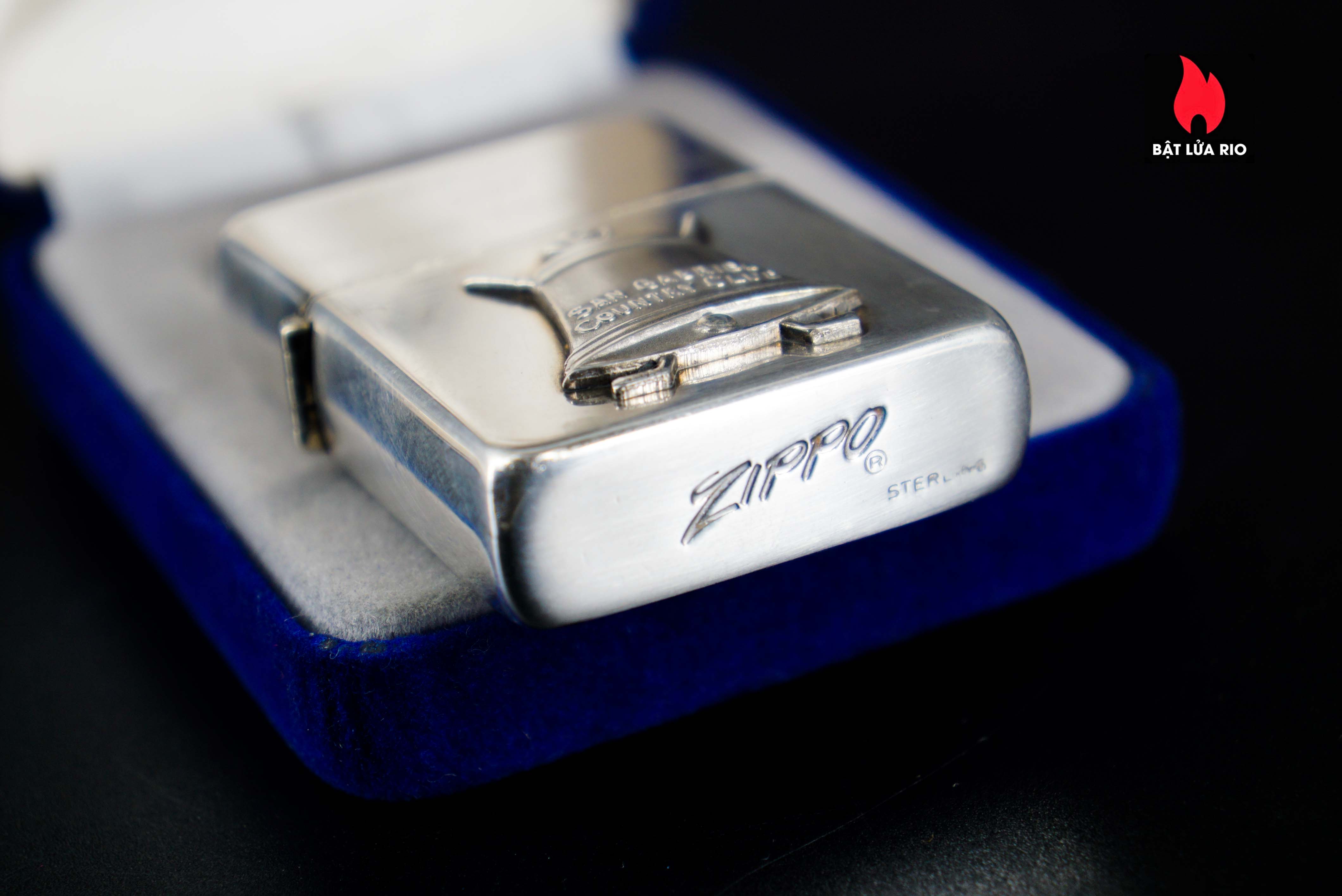Zippo Xưa 1950s – Sterling – Bạc Nguyên Khối – Bạc Khối 92.5 – San Gabriel Country Club 7