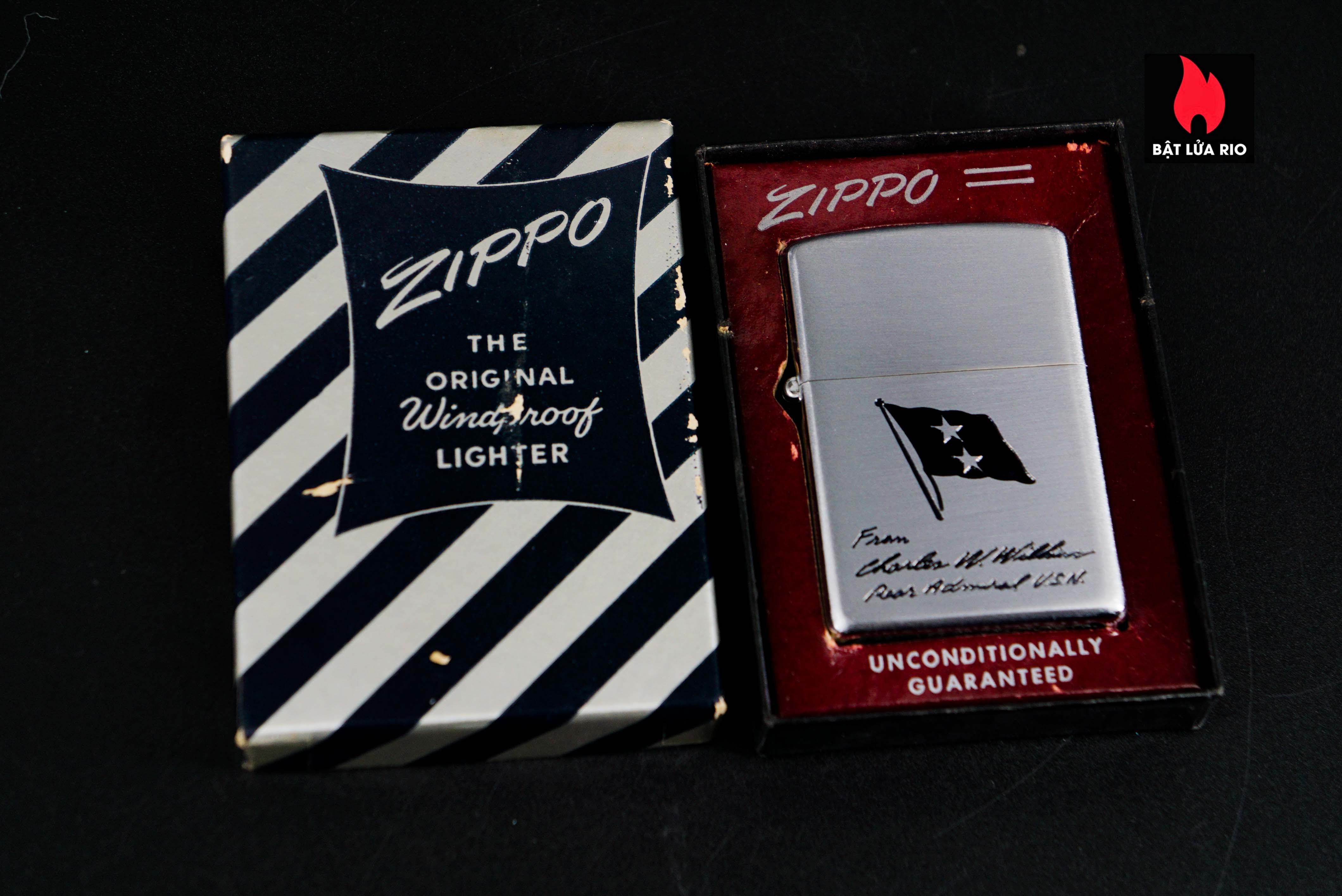 Zippo Xưa 1953 – Rear Admiral Charles W. Wilkins – U.S. Navy 44 Zippo Xưa 1953 – Rear Admiral Charles W. Wilkins – U.S. Navy 21