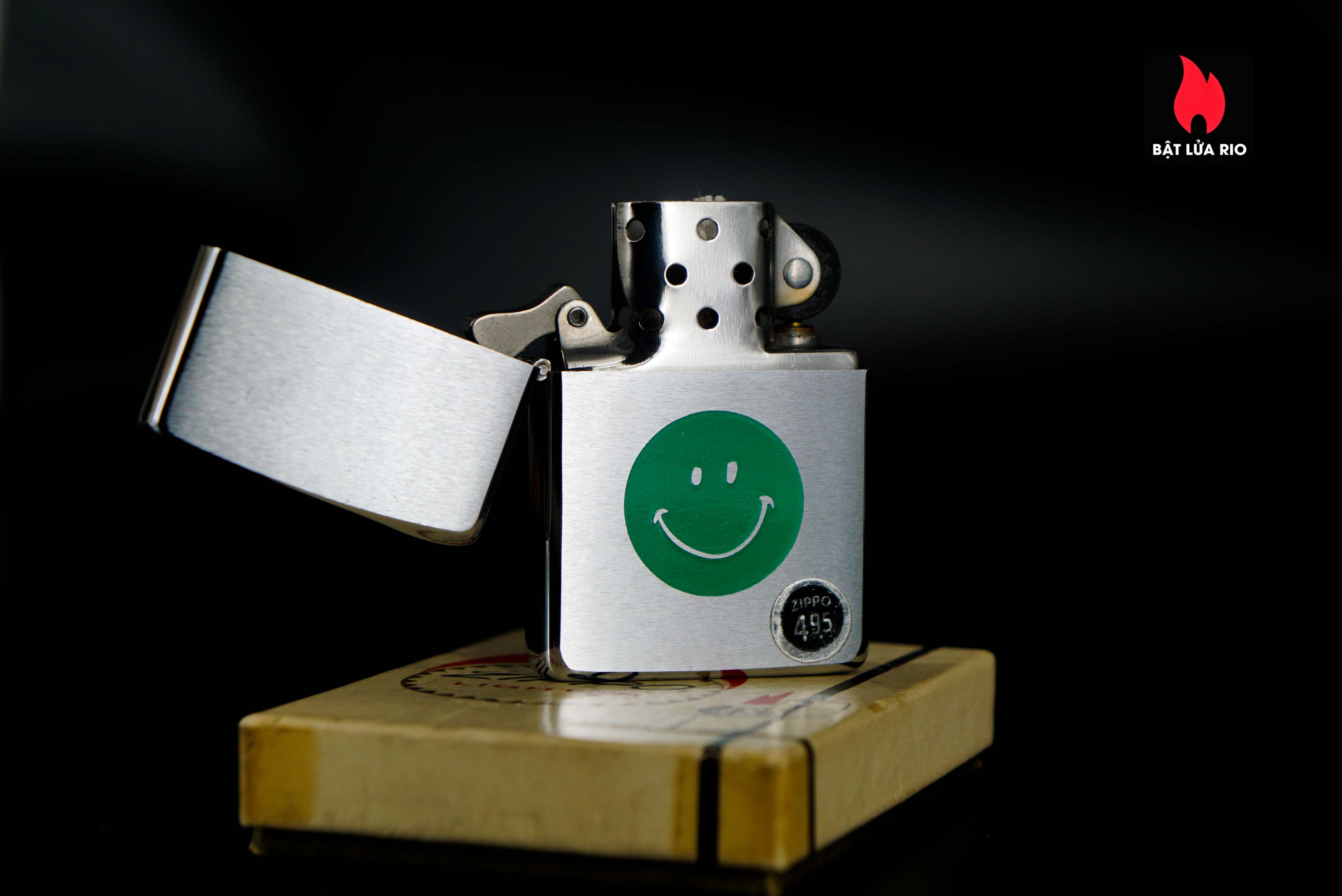 Zippo Xưa 1972 – Smiley Face – Green 45 Zippo Xưa 1972 – Smiley Face – Green 14
