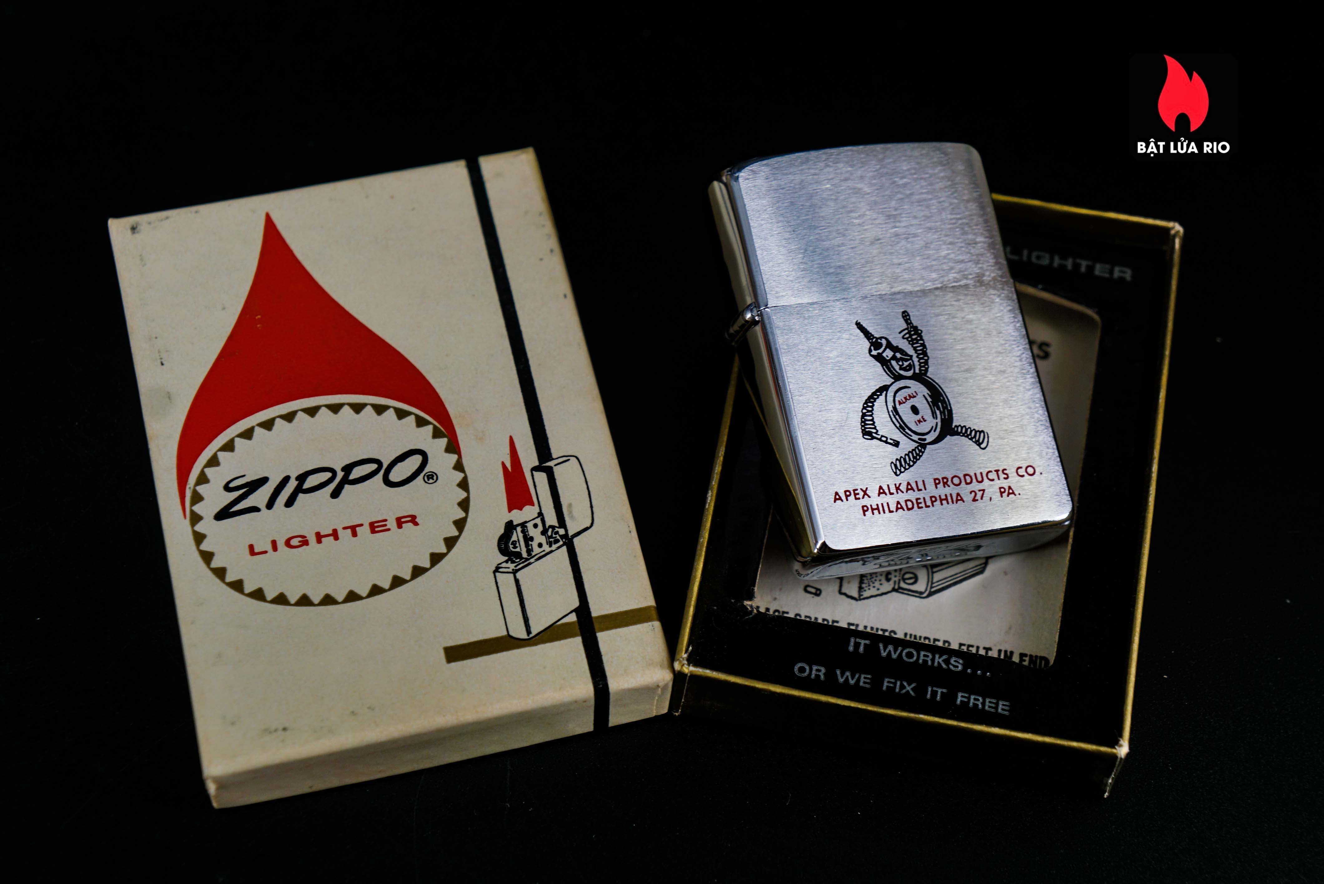 Zippo Xưa 1962 – Apex Alkali Products 12