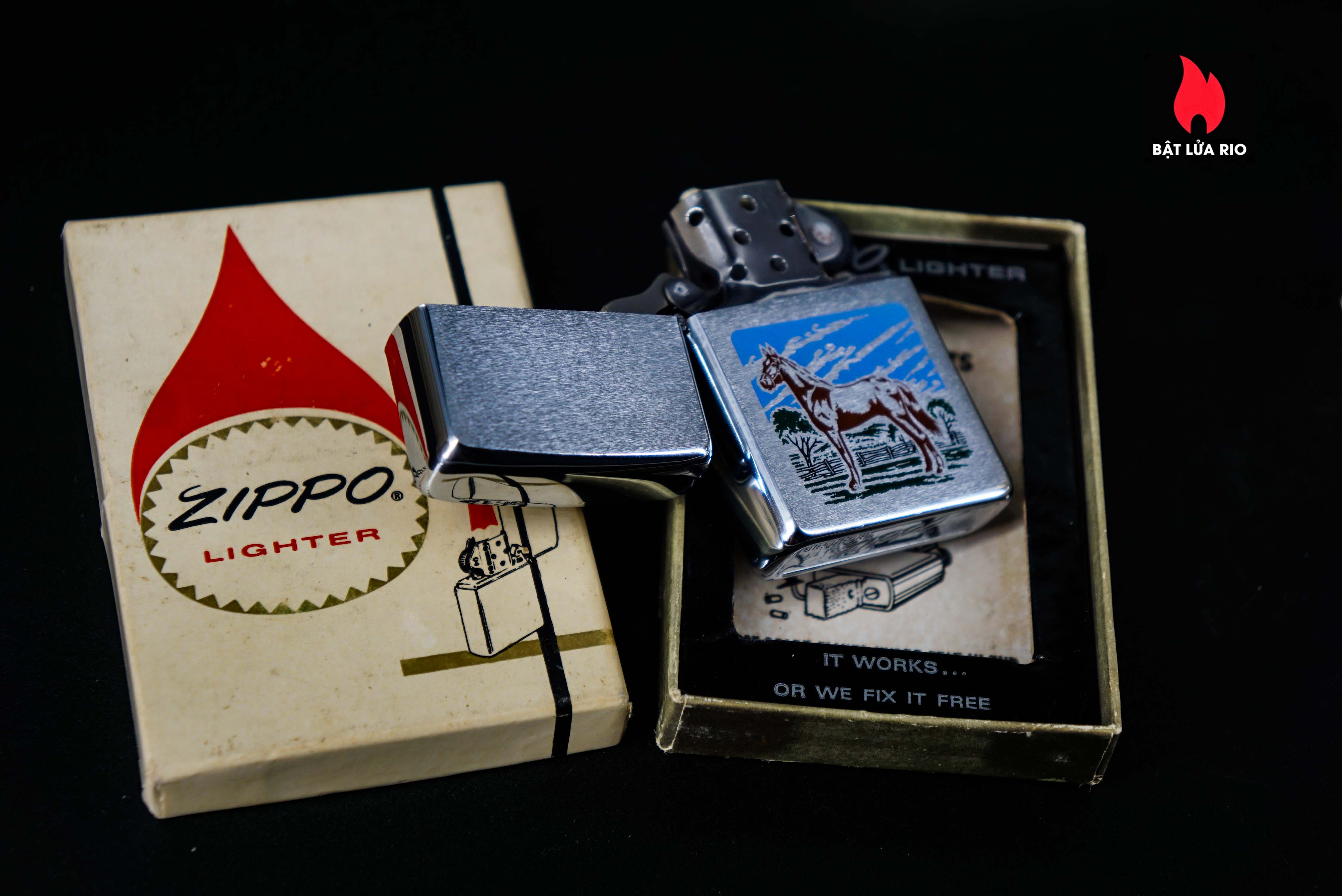 Zippo Xưa 1969 – Sport Series – Horse - Color Graphics 52 Zippo Xưa 1969 – Sport Series – Horse - Color Graphics 12
