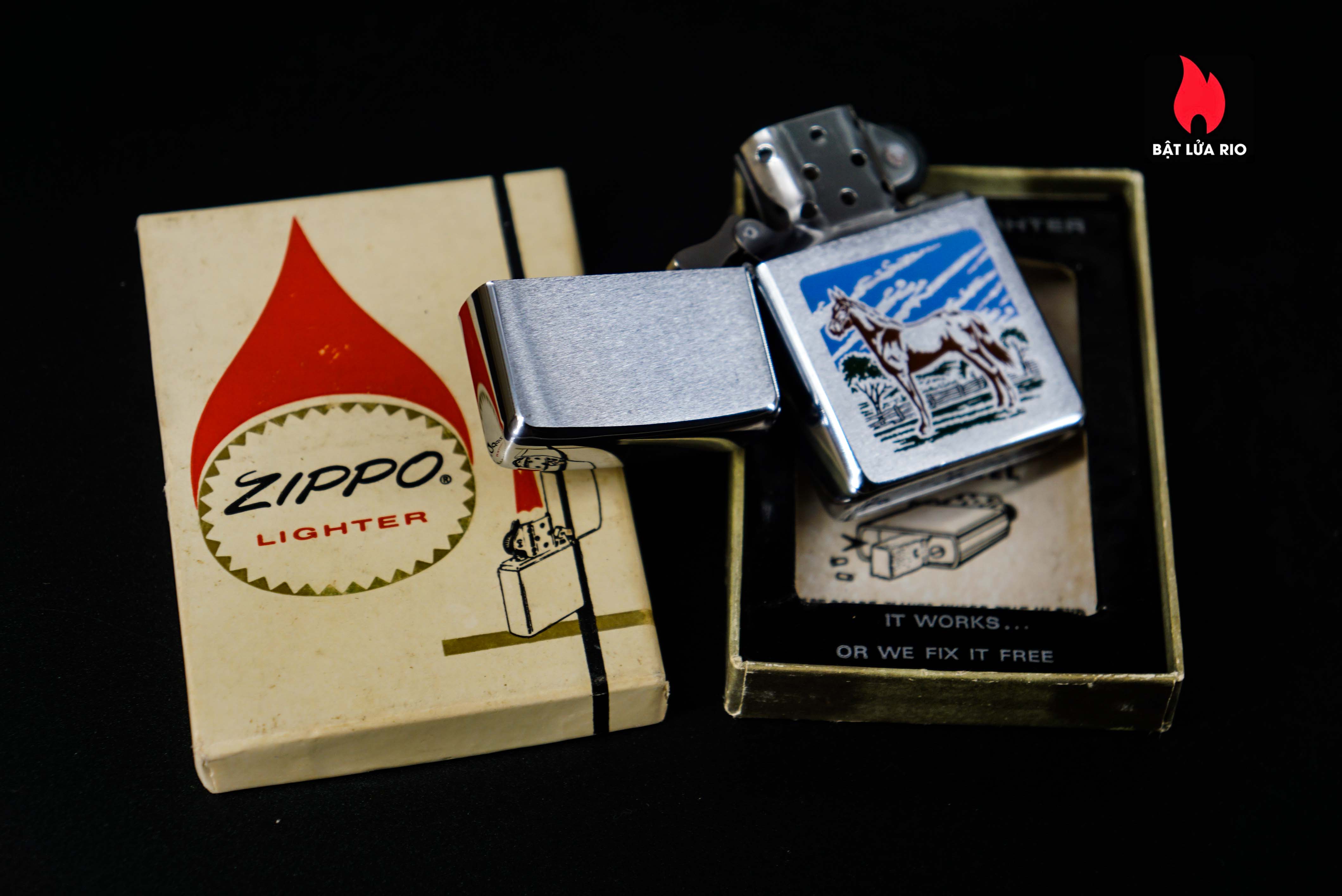 Zippo Xưa 1969 – Sport Series – Horse - Color Graphics 50 Zippo Xưa 1969 – Sport Series – Horse - Color Graphics 14