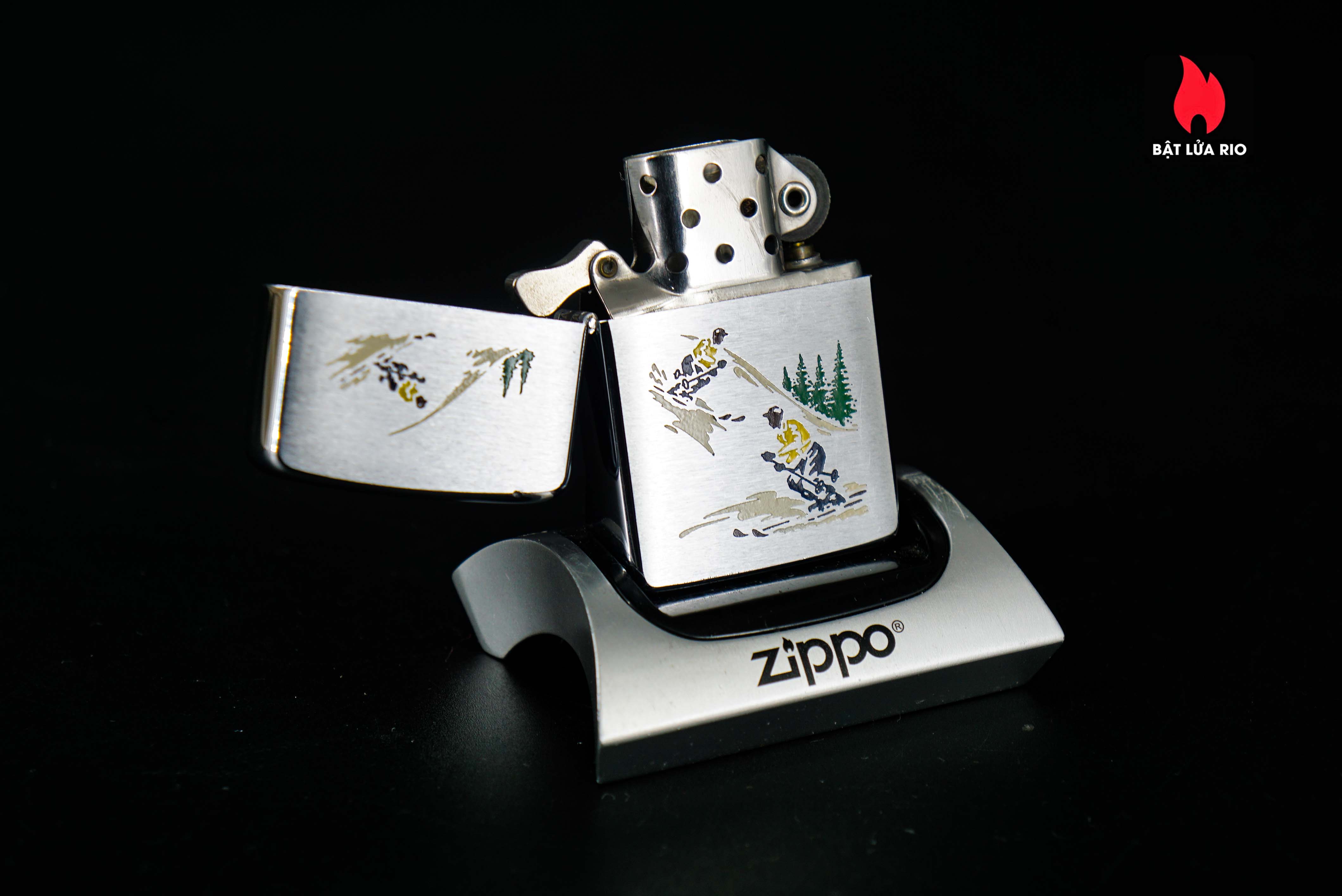 Zippo Xưa 1958 – Salesman Sample Skiers - Sports Series 13
