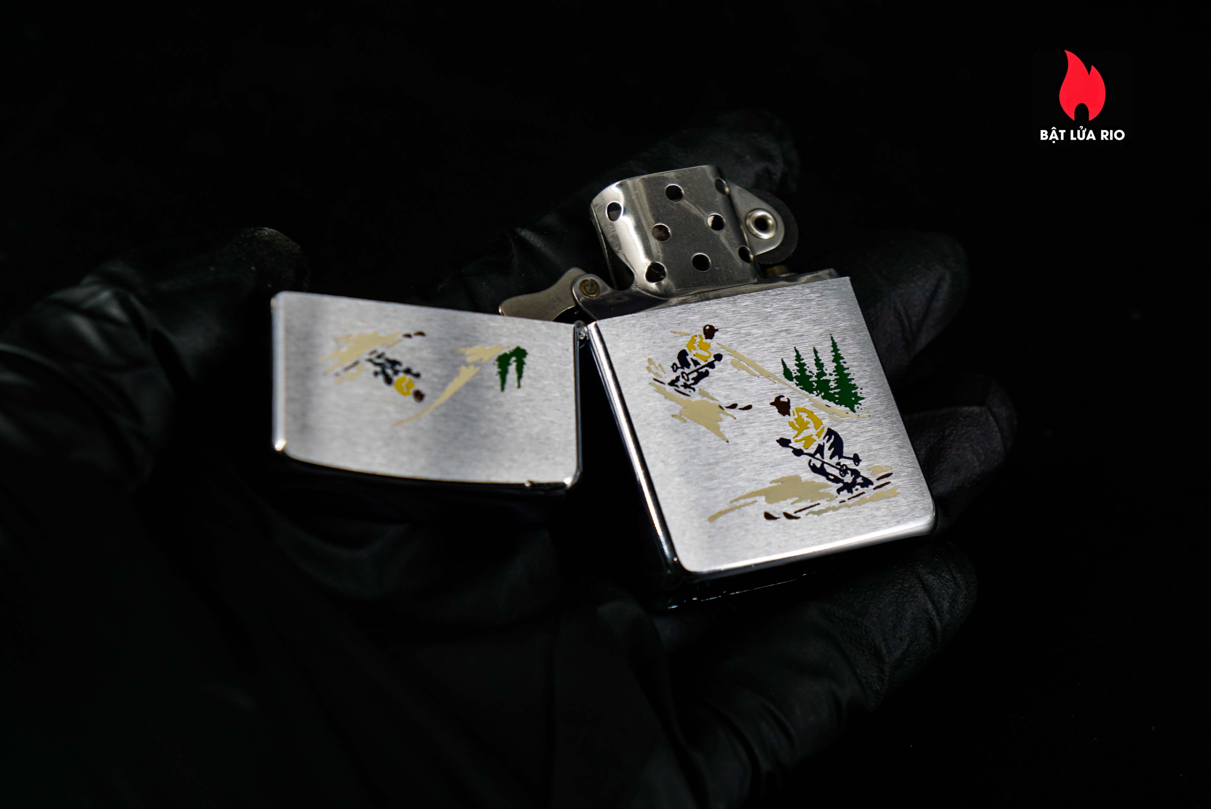 Zippo Xưa 1958 – Salesman Sample Skiers - Sports Series 8