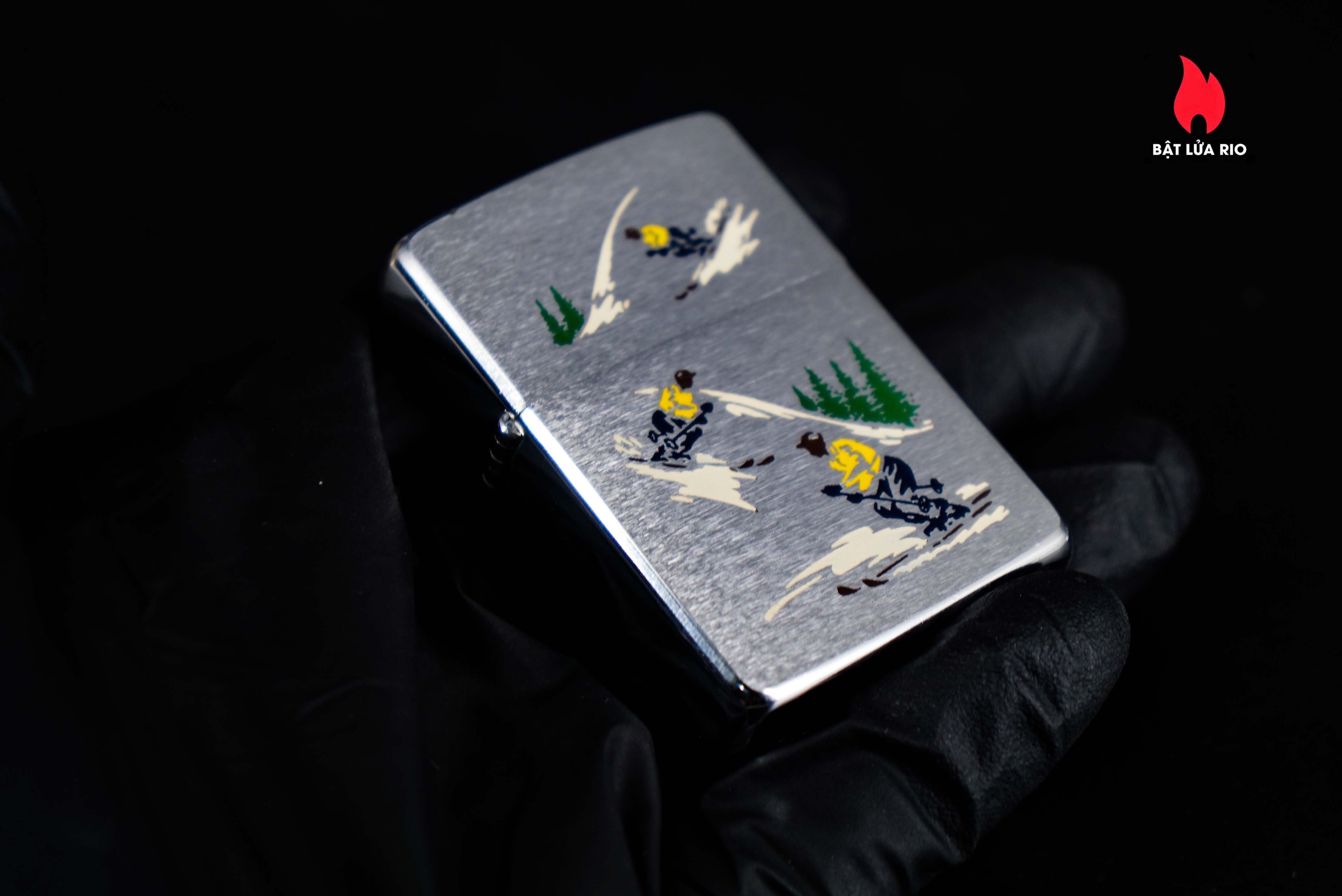 Zippo Xưa 1958 – Salesman Sample Skiers - Sports Series 9