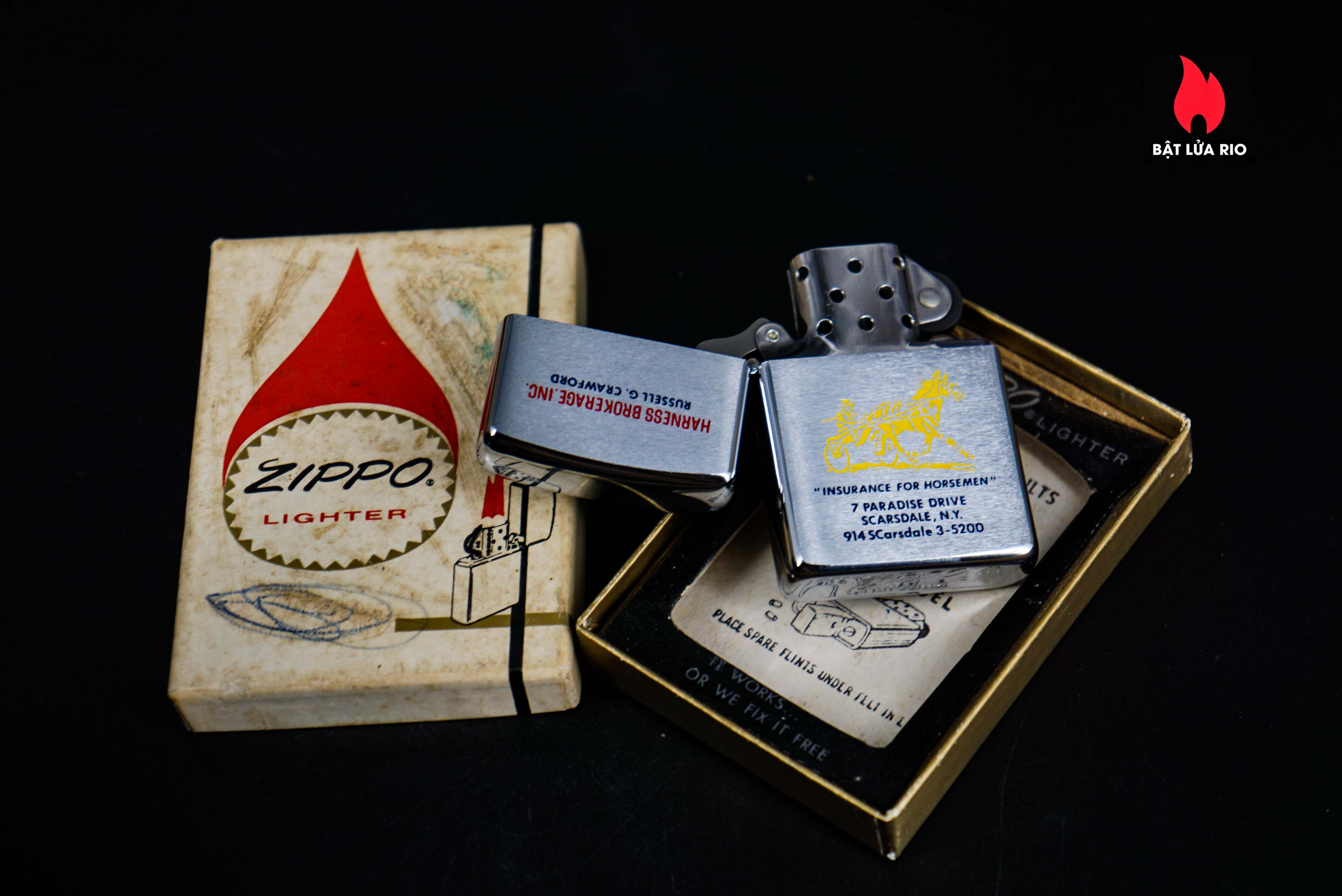 Zippo Xưa 1966 – Insurance for Horseman 42 Zippo Xưa 1966 – Insurance for Horseman 2