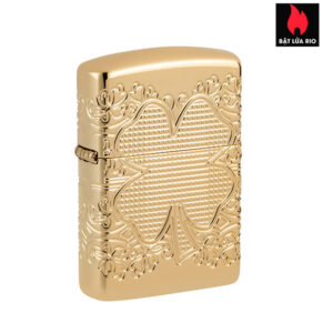 Zippo 46301 - Zippo Lucky Clover Armor MultiCut High Polish Gold Plate