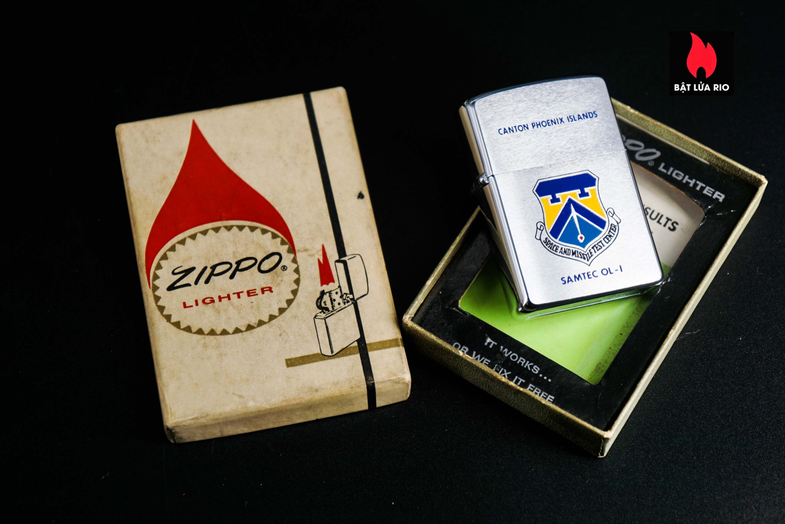 Zippo Xưa 1971 – Space And Misslle Test Center – Canton Phoenix Islands Samtec OL-I 31 Zippo Xưa 1971 – Space And Misslle Test Center 2