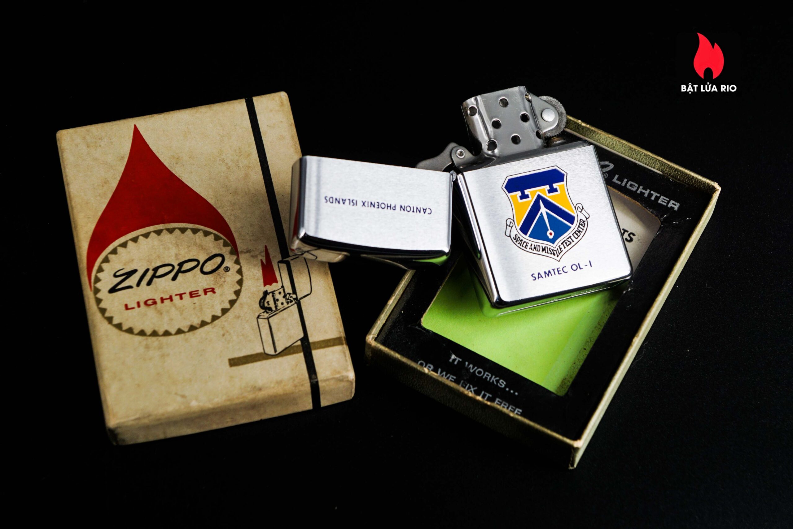 Zippo Xưa 1971 – Space And Misslle Test Center – Canton Phoenix Islands Samtec OL-I 30 Zippo Xưa 1971 – Space And Misslle Test Center 3
