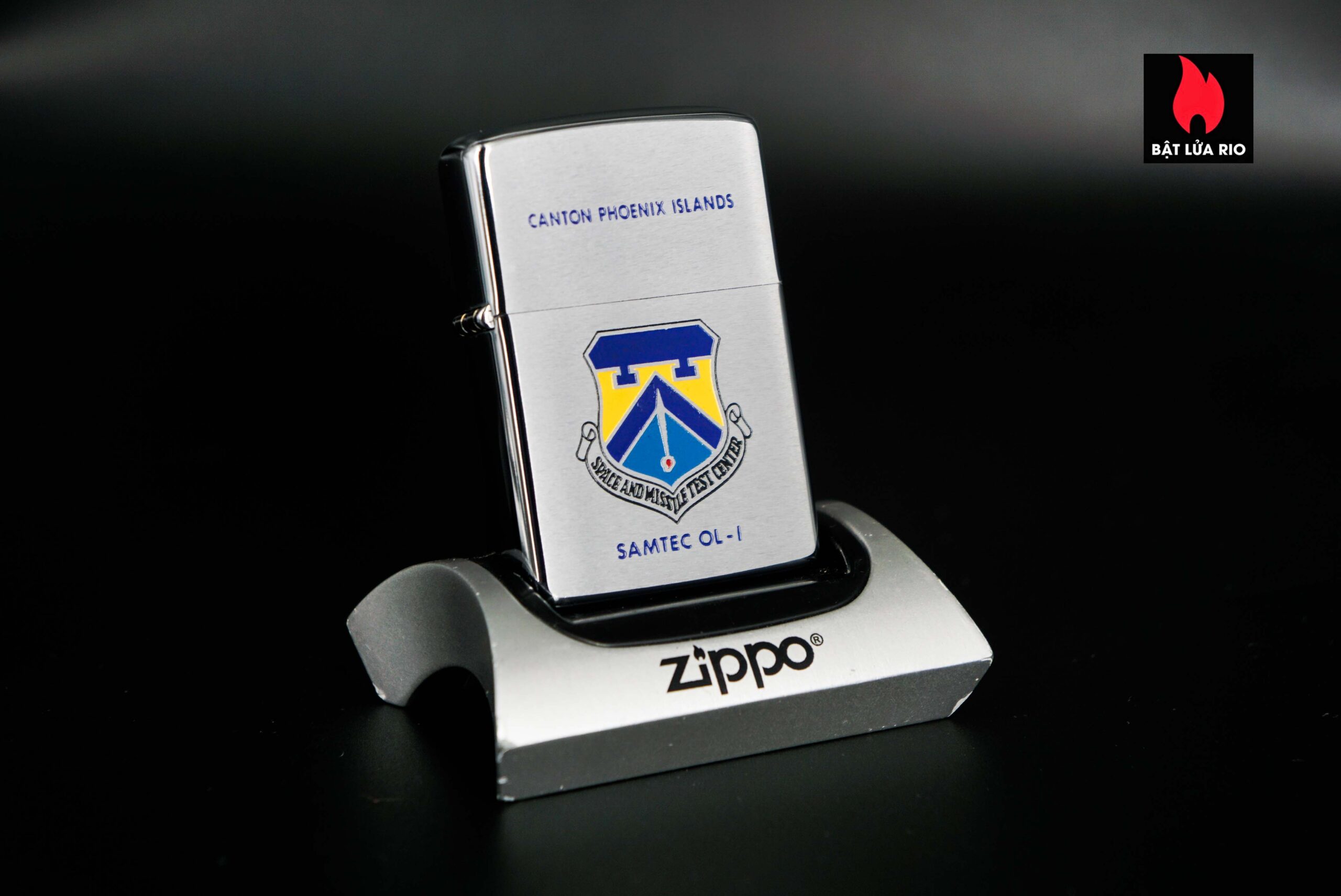 Zippo Xưa 1971 – Space And Misslle Test Center – Canton Phoenix Islands Samtec OL-I 22 Zippo Xưa 1971 – Space And Misslle Test Center