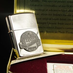 Zippo La Mã 1992 – White Nickel Finish – 60TH Anniversary