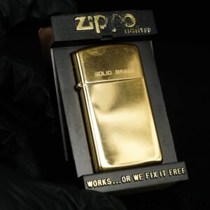 Zippo Slim Chu Niên 1932-1987 – Đồng Nguyên Khối - Trơn 2 mặt 1