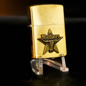 Zippo La Mã 1991 – Đồng Nguyên Khối – Không Khắc Tên – Marlboro Longhorns