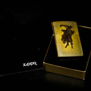 Zippo La Mã 1993 – Đồng Nguyên Khối – Marlboro Wild West – Không Khắc 1