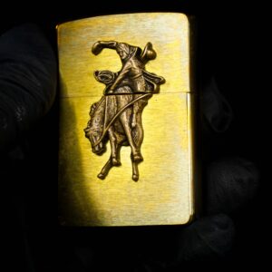 Zippo La Mã 1993 – Đồng Nguyên Khối – Marlboro Wild West – Không Khắc 12