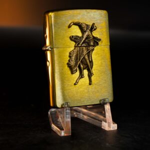Zippo La Mã 1993 – Đồng Nguyên Khối – Marlboro Wild West – Không Khắc