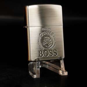 Zippo La Mã 1998 – Suntory Boss Coffee – Antique Silver