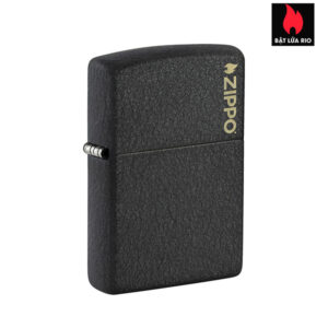 Zippo 236ZL - Zippo Classic Black Crackle Zippo Logo