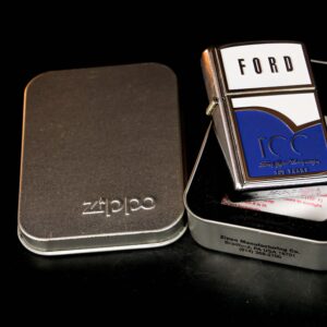 Zippo 2003 – Ford 100th – Blue & White Emblem Stress Chrome 1